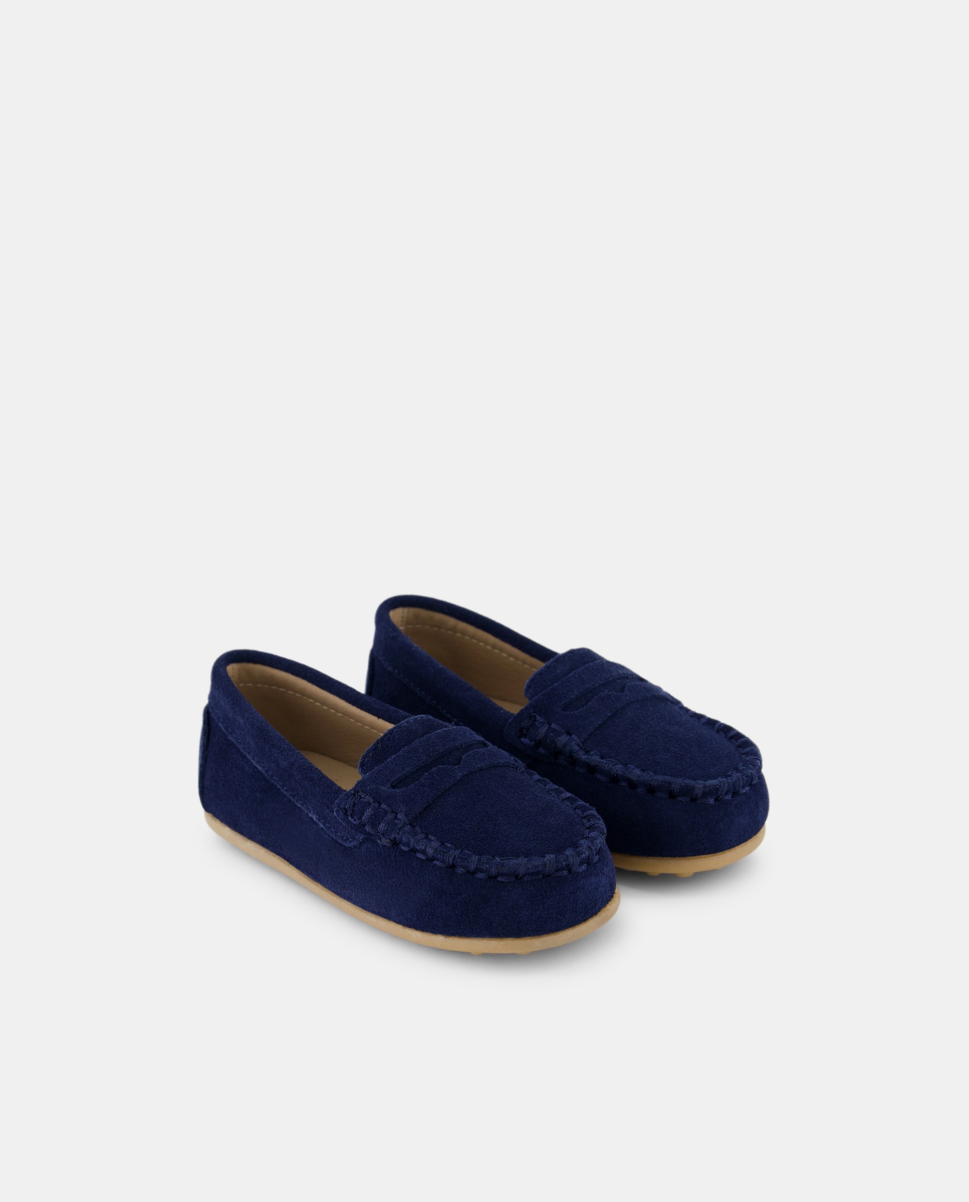 Mocasines de bebé niño en piel serraje con antifaz - Coconut El Corte Inglés - Azul marino Azul marino-2