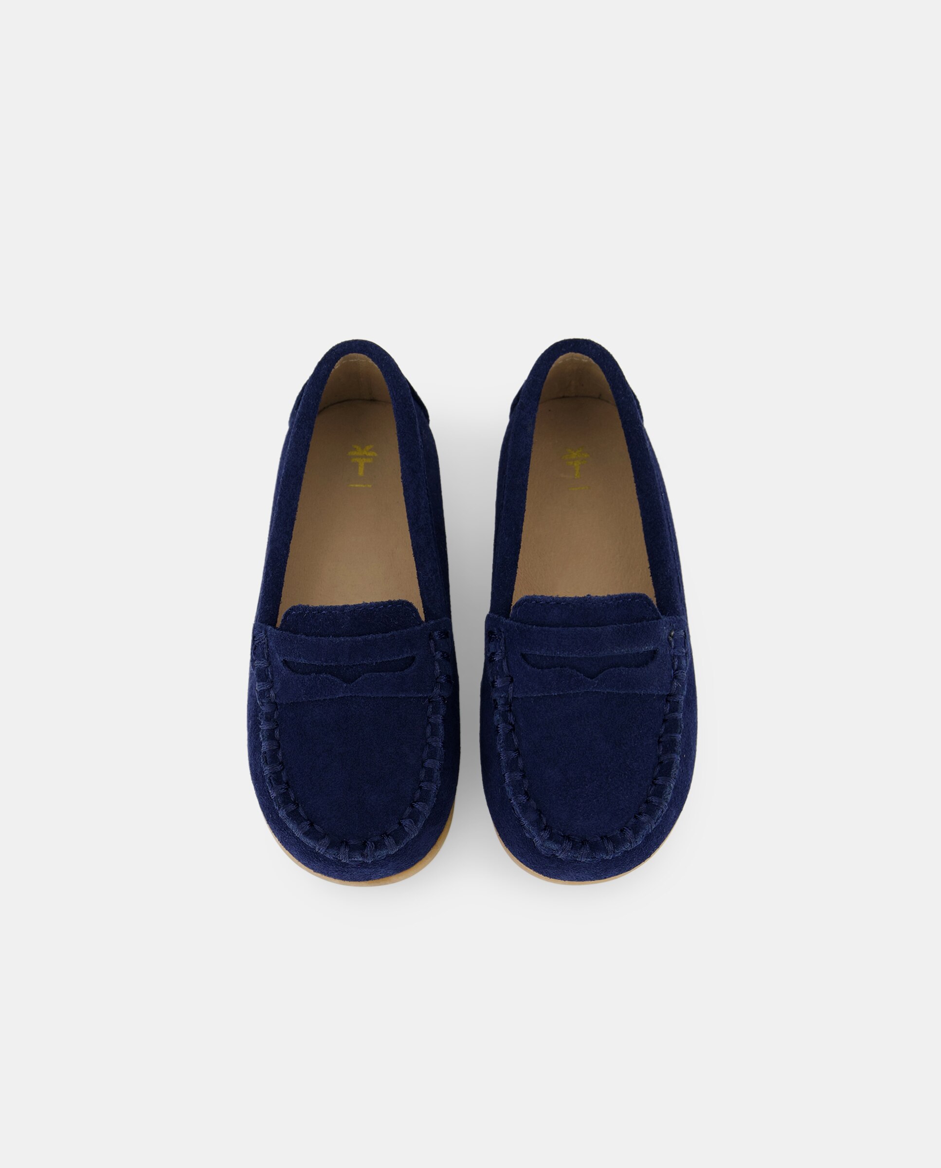 Mocasines de bebé niño en piel serraje con antifaz - Coconut El Corte Inglés - Azul marino Azul marino-4