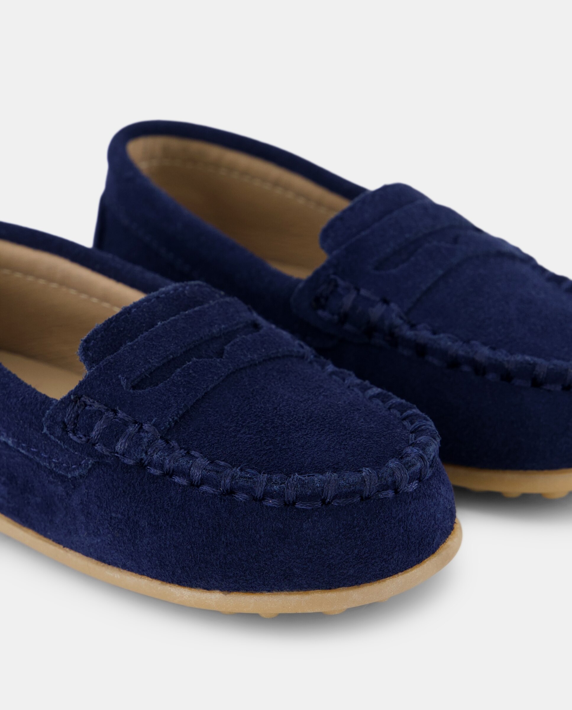 Mocasines de bebé niño en piel serraje con antifaz - Coconut El Corte Inglés - Azul marino Azul marino-5