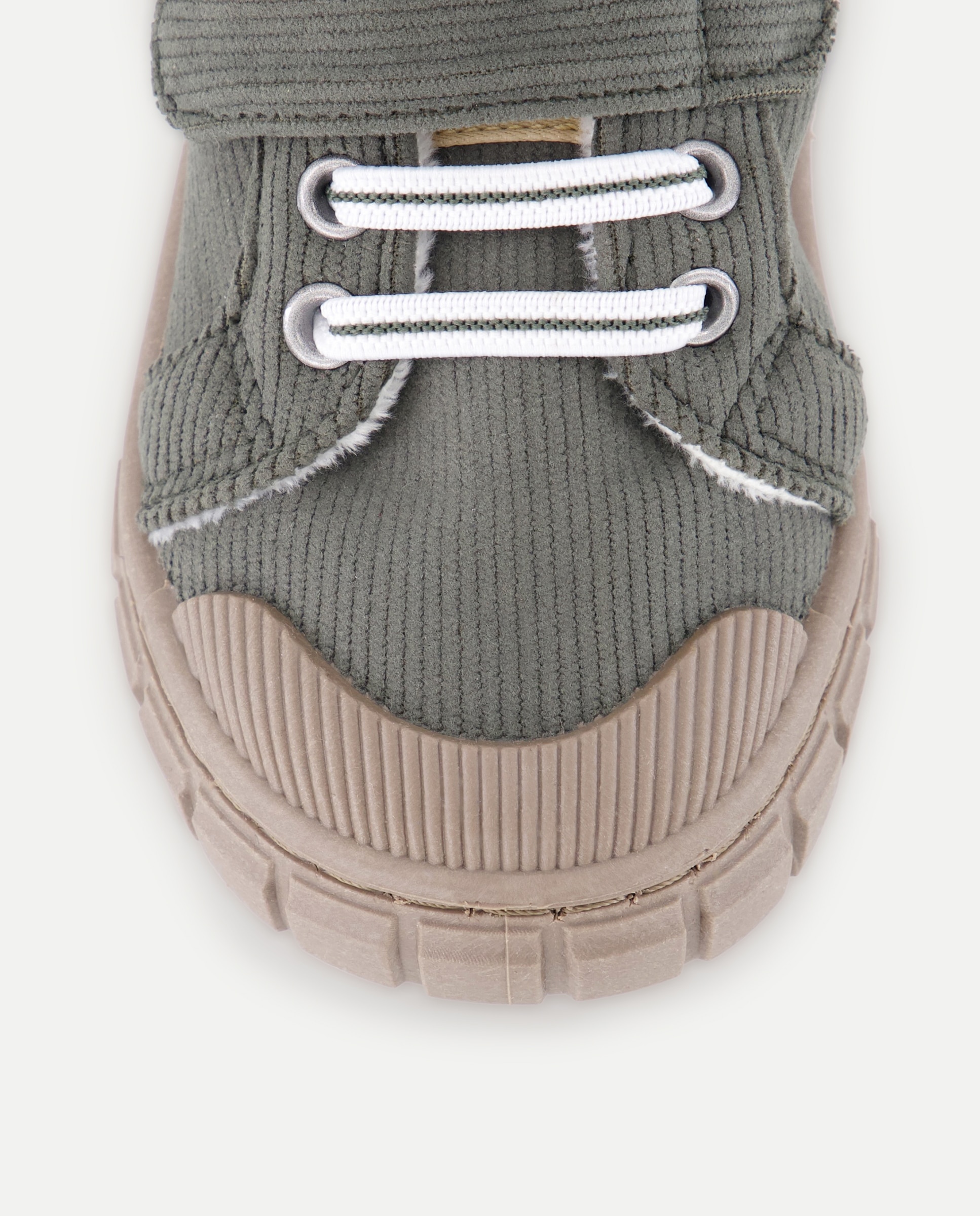 Sapatos de Bebé com Pele de Borrego e cordão em contraste Verde-5