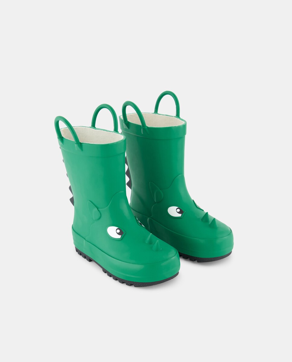 Galochas com Dinossauro Verde-2