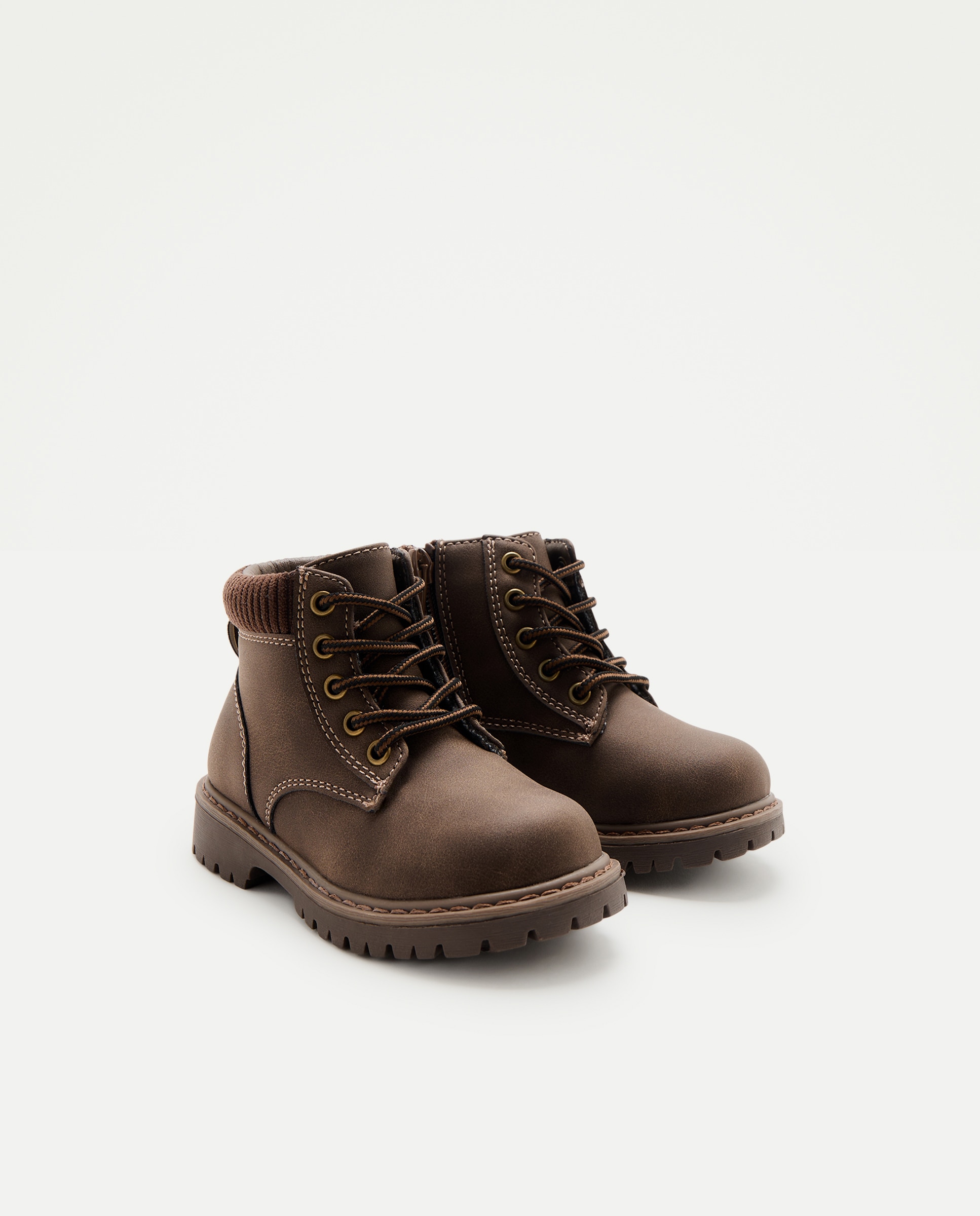 Botas tipo montaña de bebé con cordones - Baby El Corte Inglés - Marrón Marrón-2