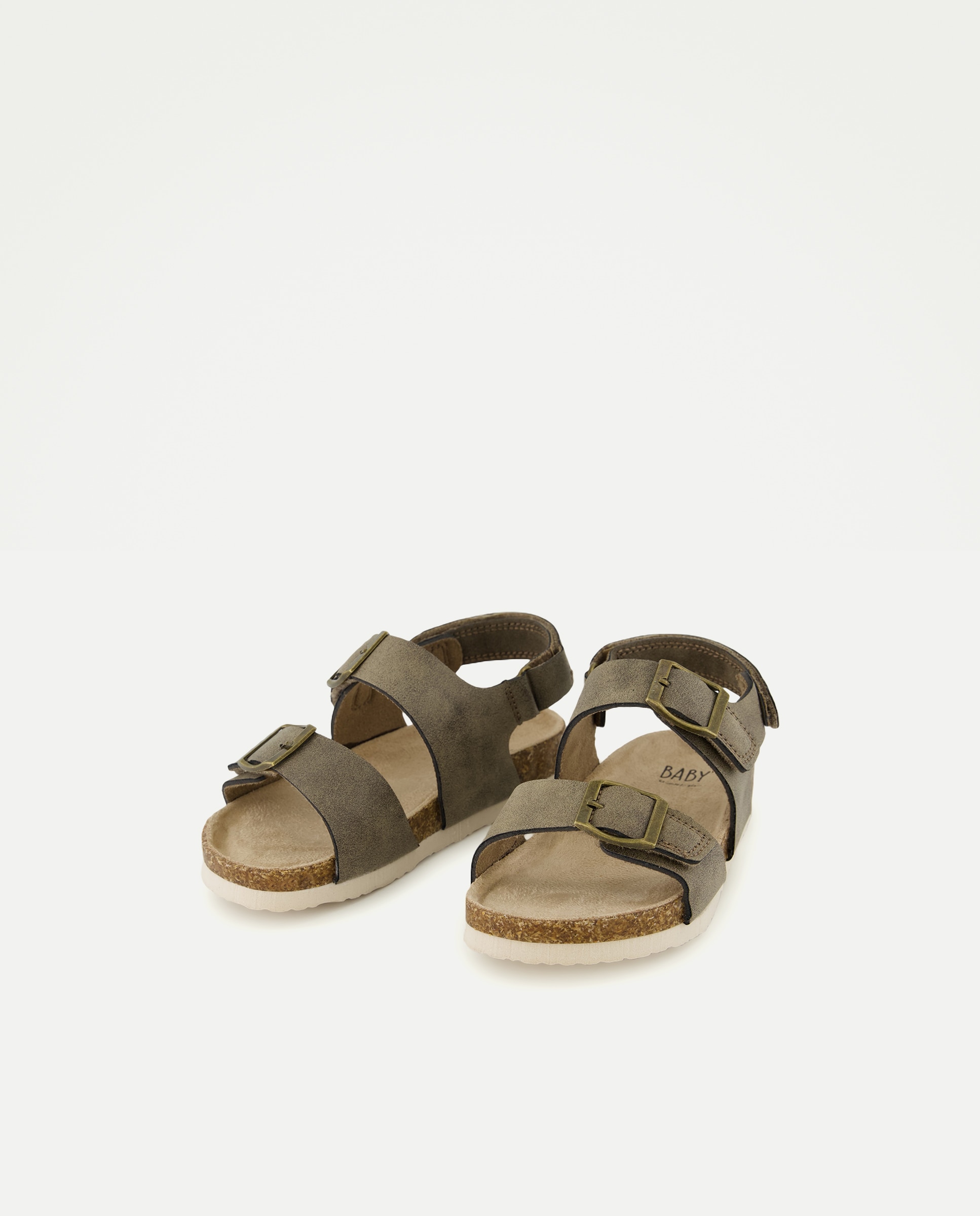 Sandálias de Bebé com Velcros Baby El Corte Inglés 520 Caqui-2