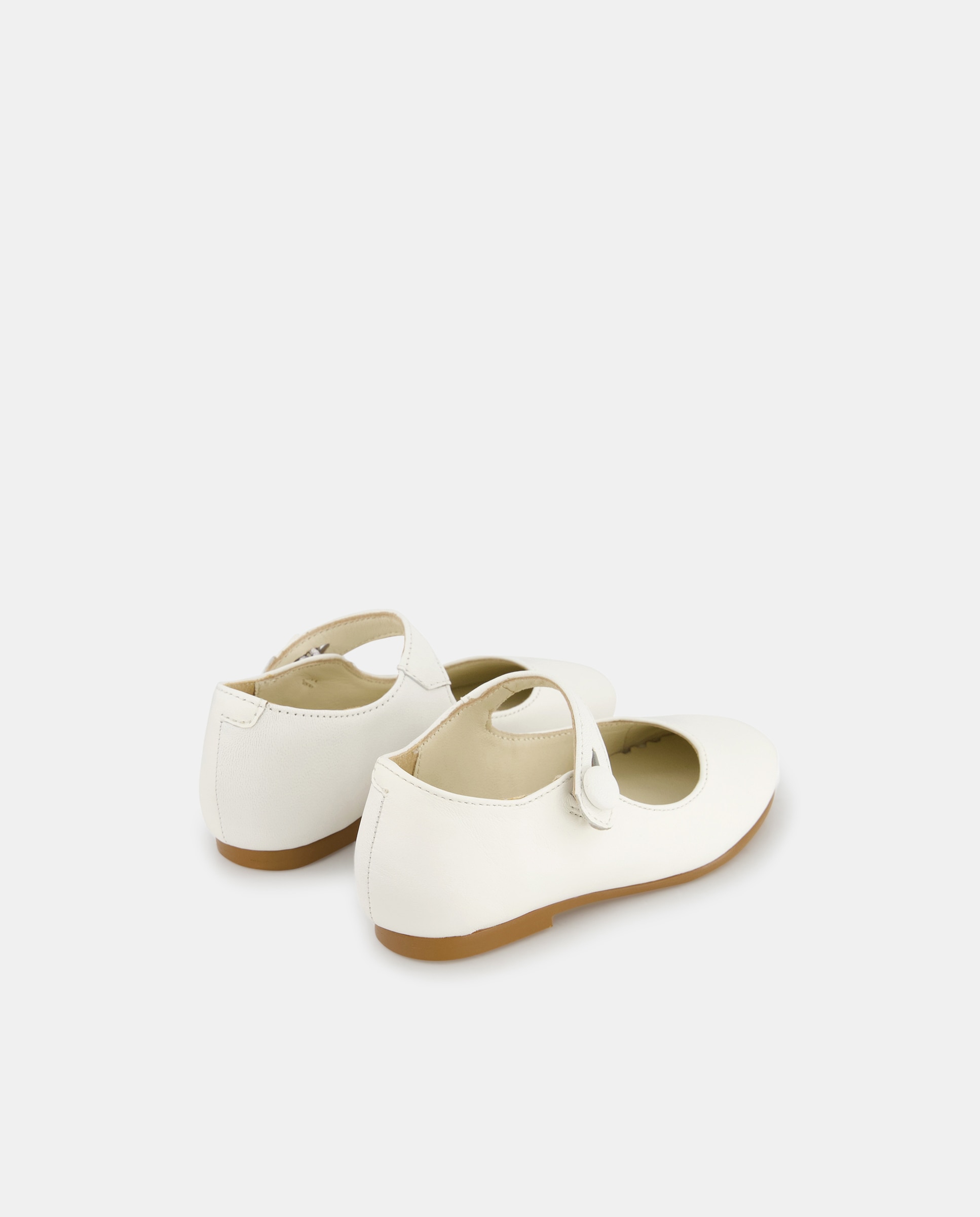 Sapatos de Presilha de Bebé em Pele Tipo Napa Branco-3