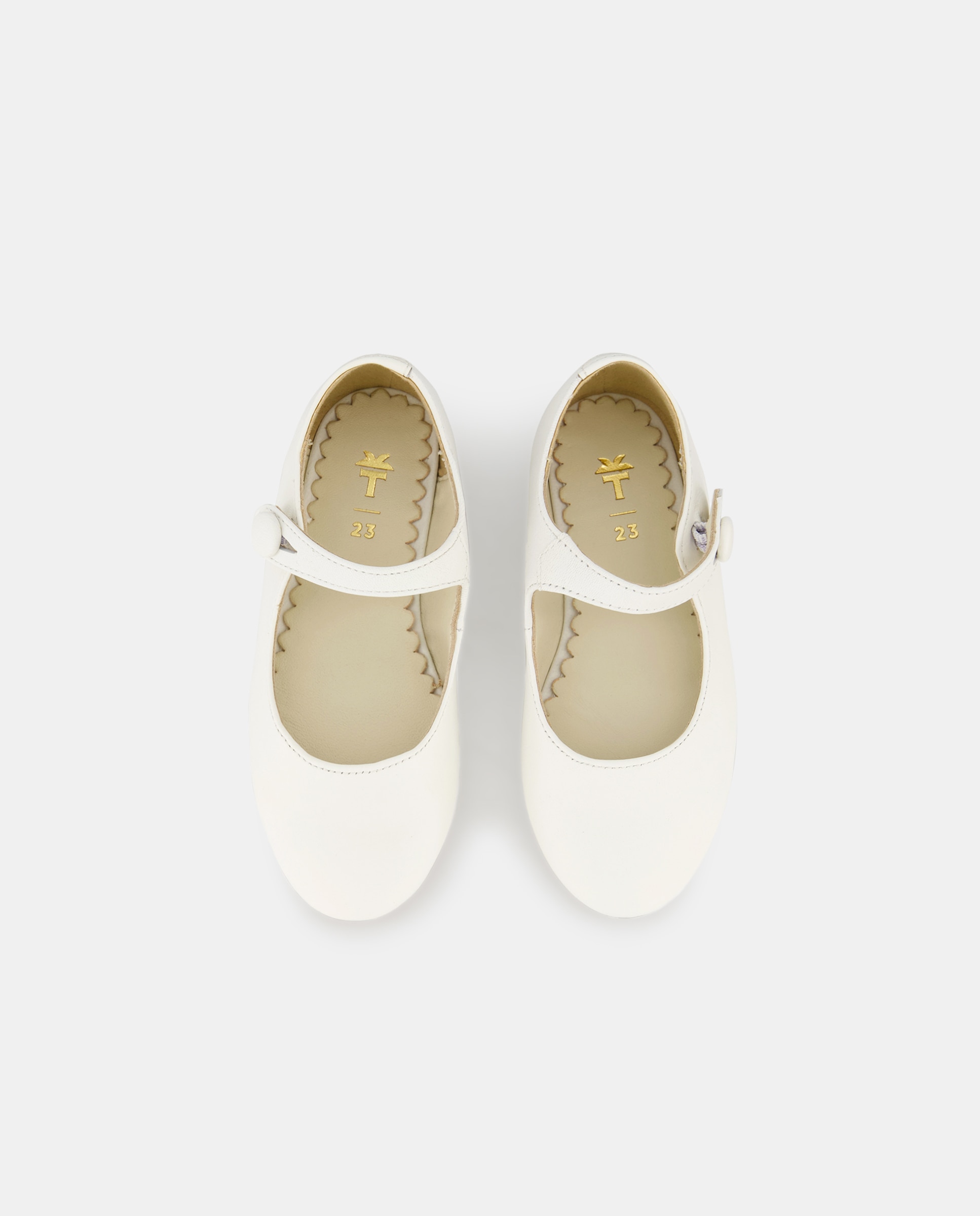Sapatos de Presilha de Bebé em Pele Tipo Napa Branco-4