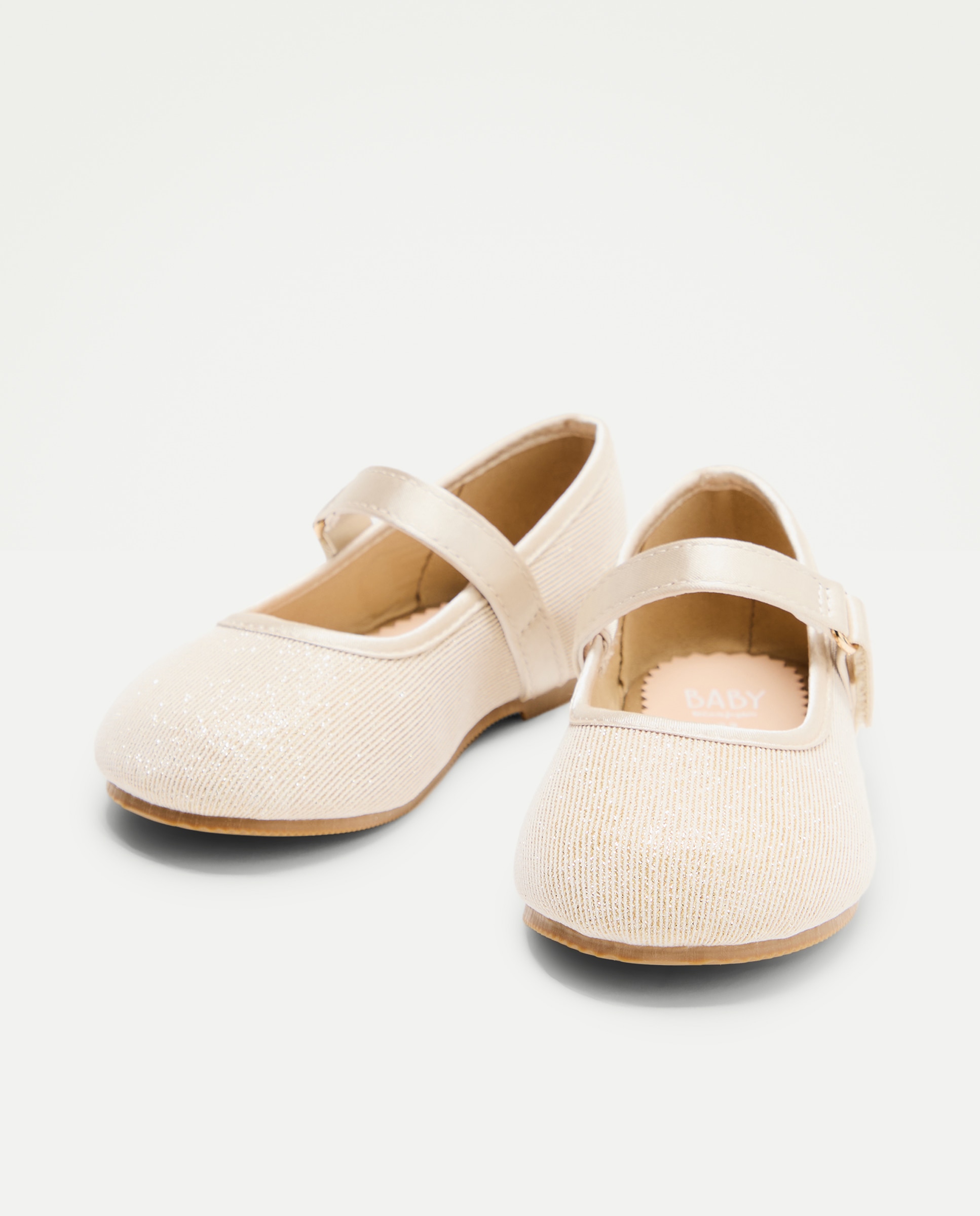 Sapatos de Presilha de Bebé com Glitter Fino e Biqueira Redonda Baby El Corte Inglés 390 Ouro-2