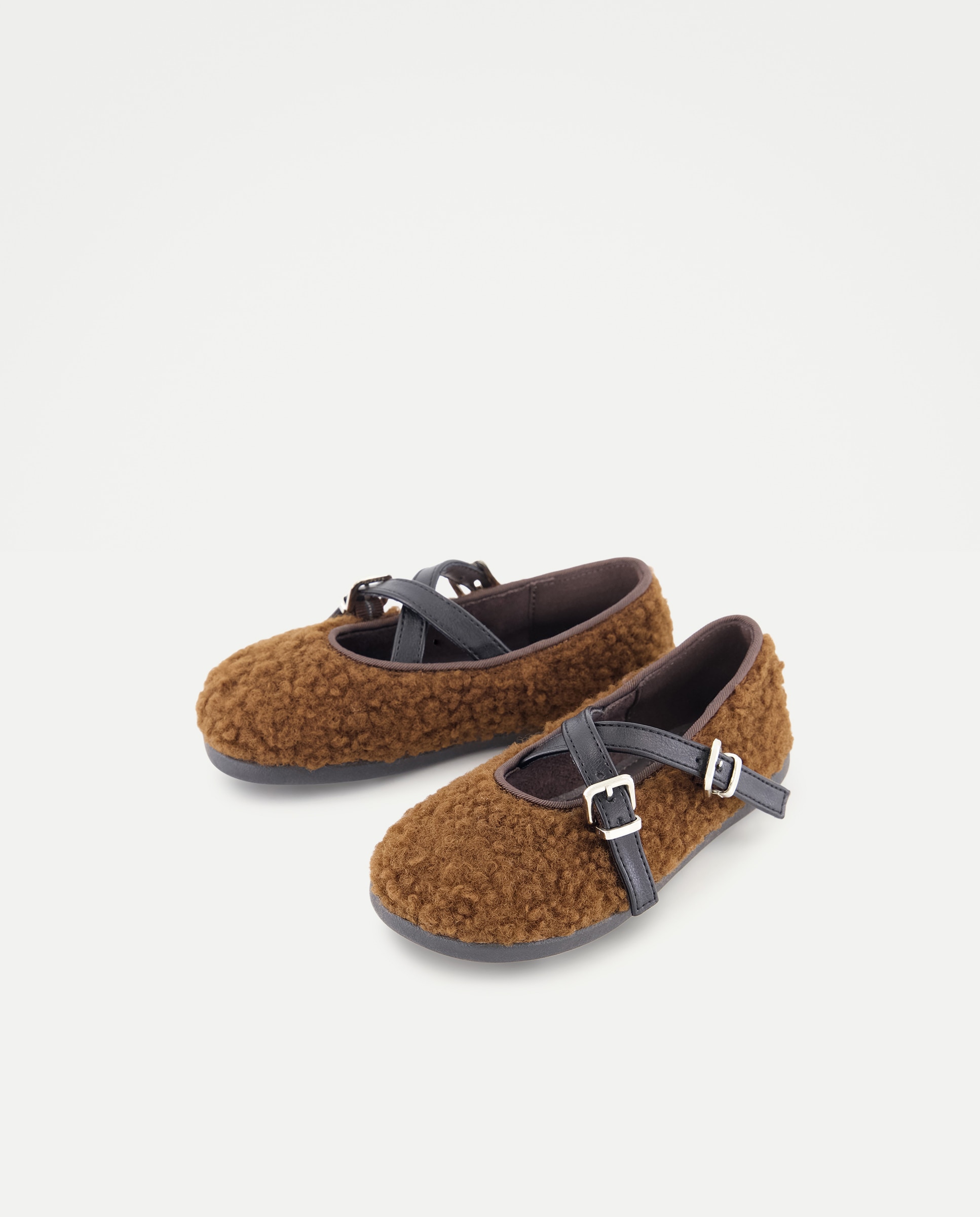 Sapatos de Presilha com Pelo de Borrego Chocolate-2