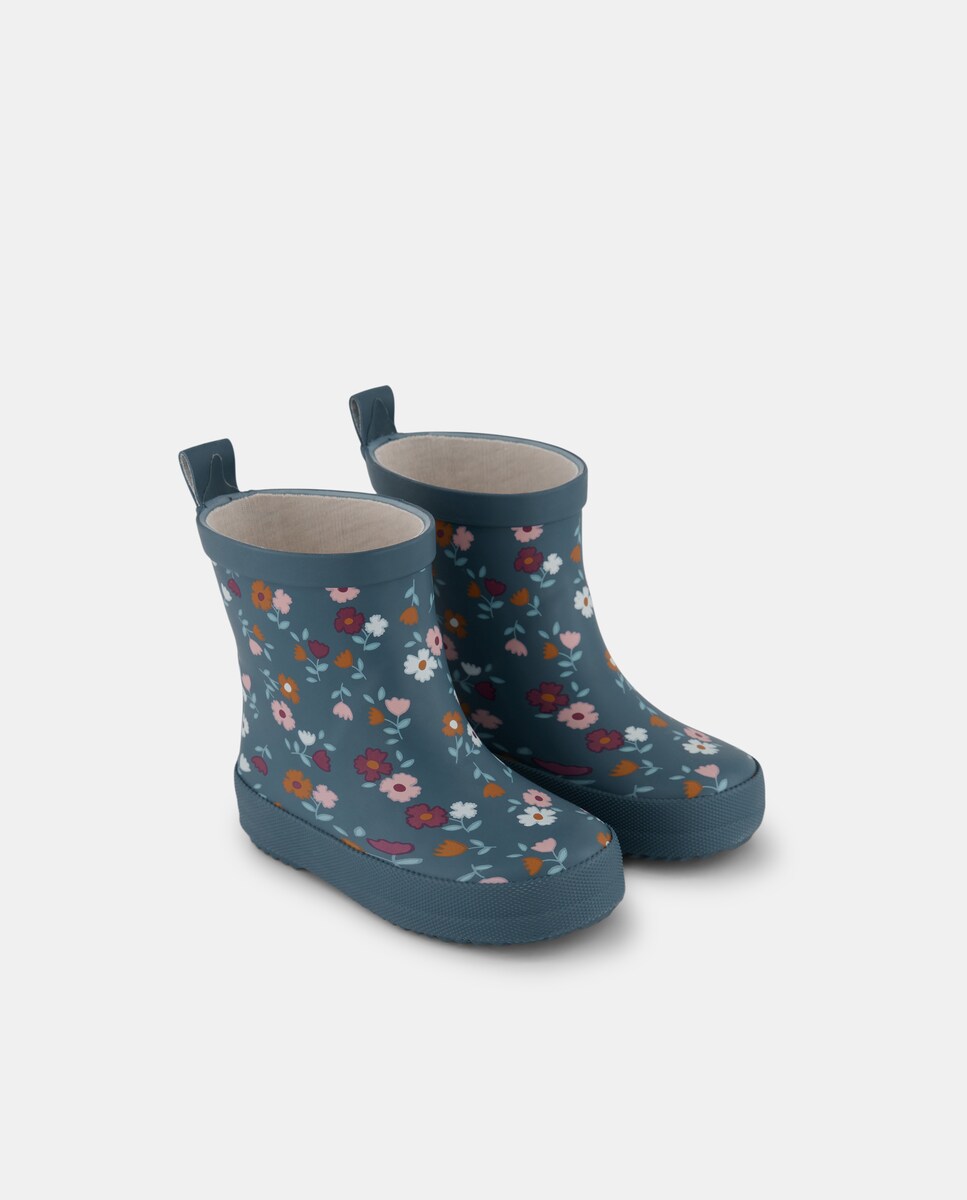 Galochas Baixas com Estampado Floral Verde-2