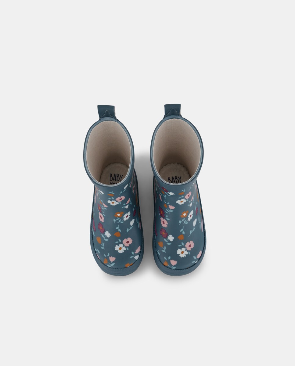 Galochas Baixas com Estampado Floral Verde-4