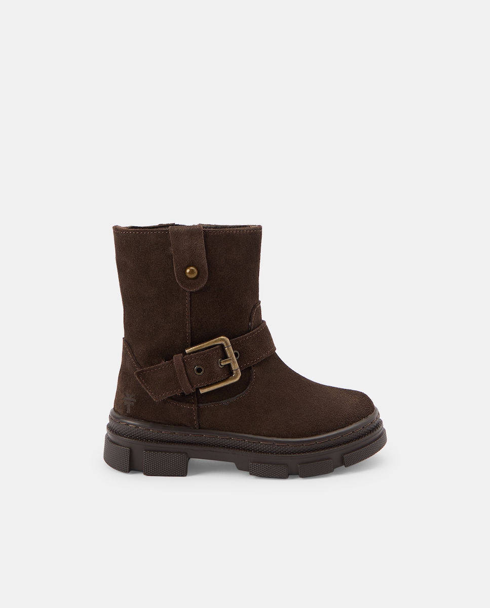 Botas de Bebé em Croute com Fivela Chocolate-1