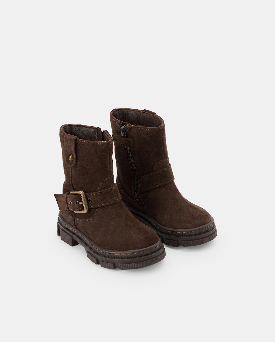 Botas de Bebé em Croute com Fivela Chocolate-2