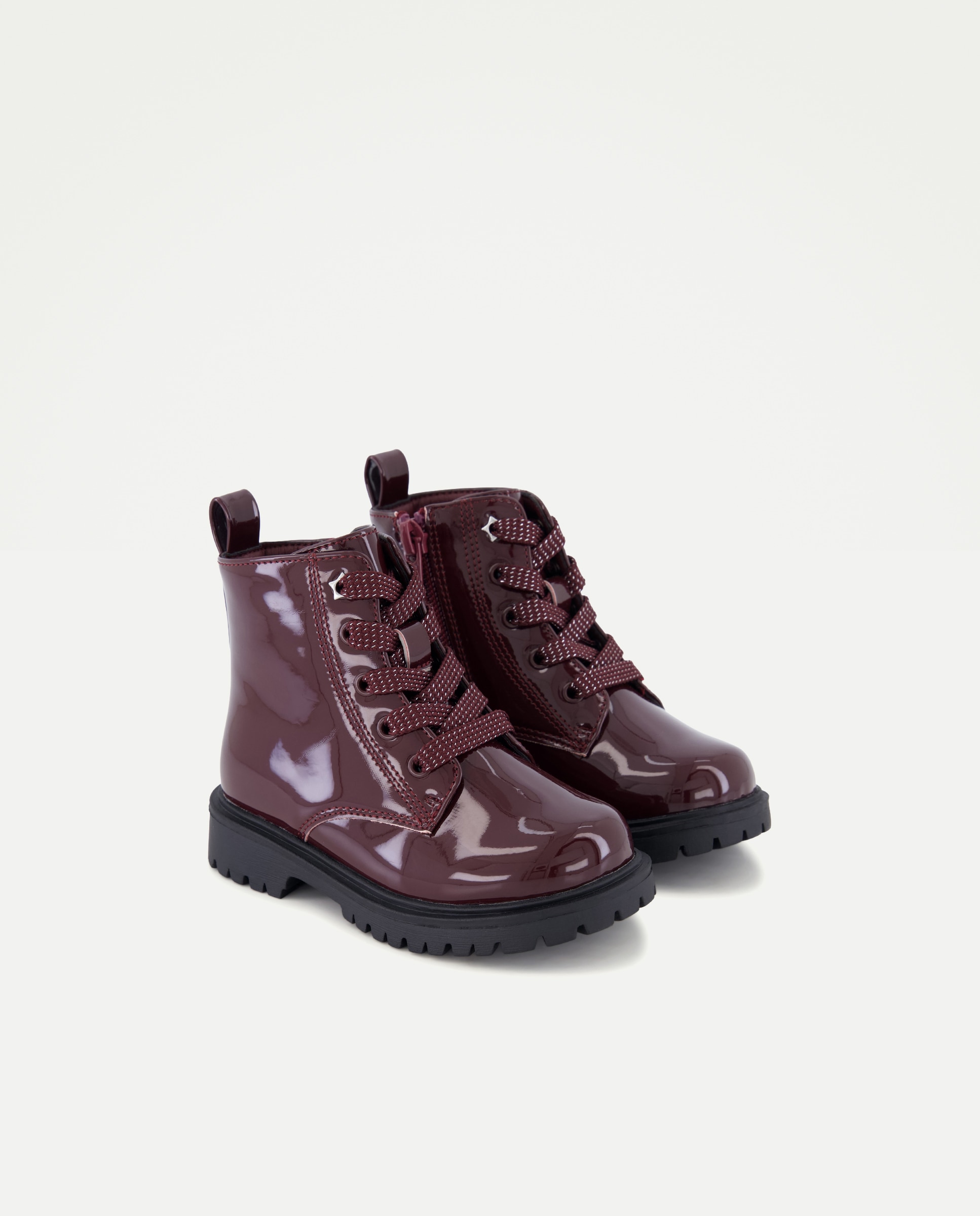 Botas de Bebé com Verniz Bordeaux-2