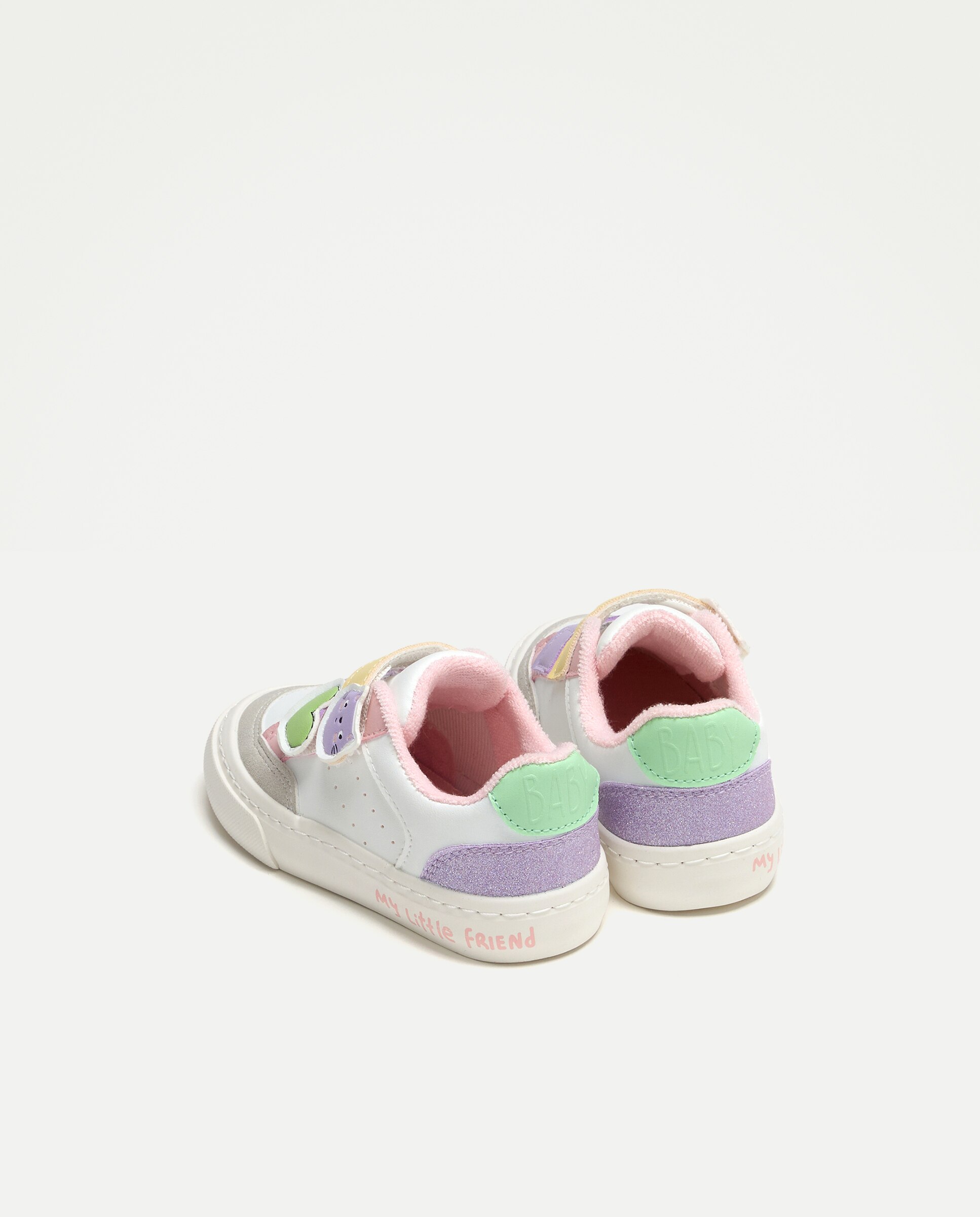 Sapatilhas de Bebé com Glitter de Corações Baby El Corte Inglés Branco-3