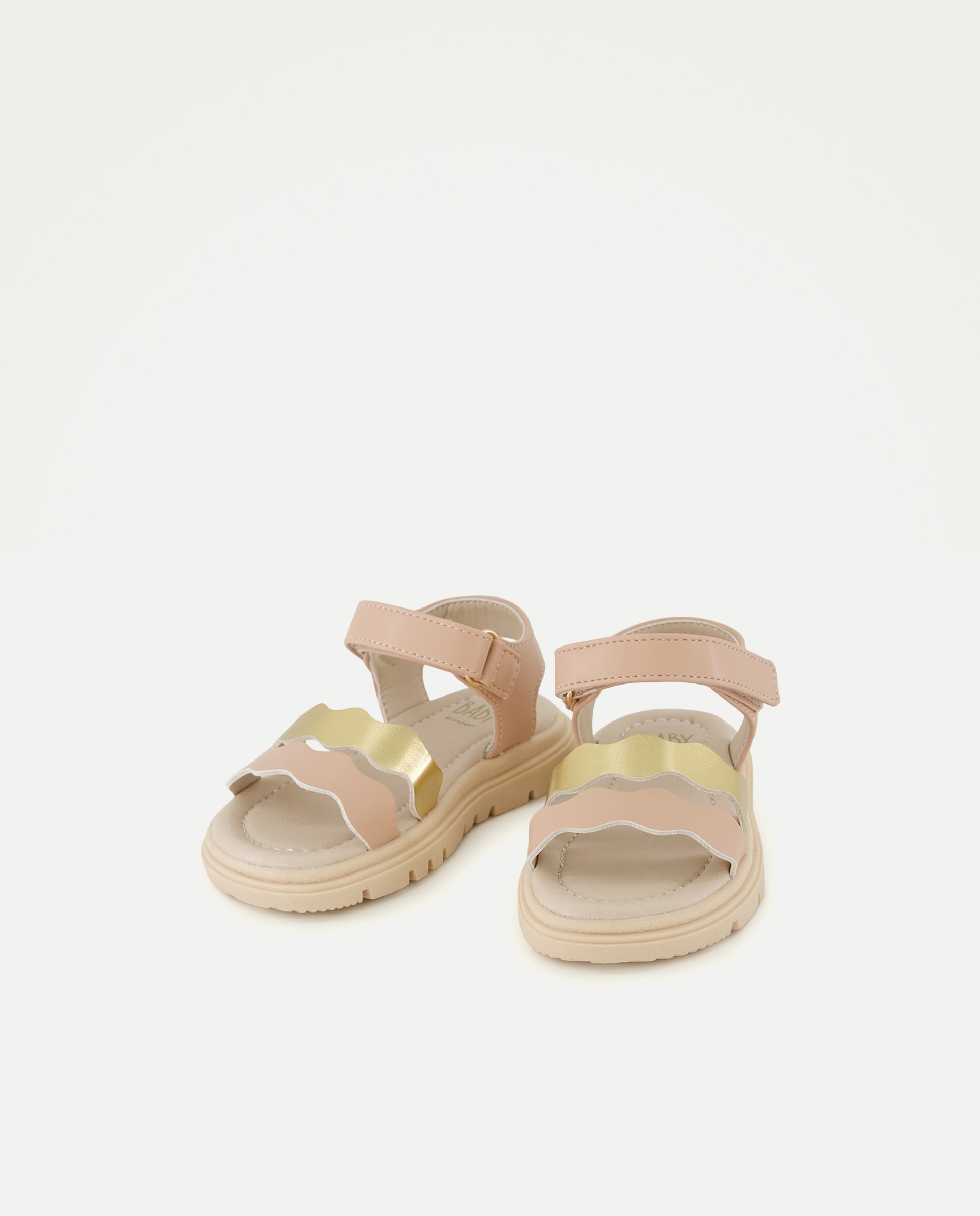 Sandálias de Tiras de Bebé com Ondas Castanho-2