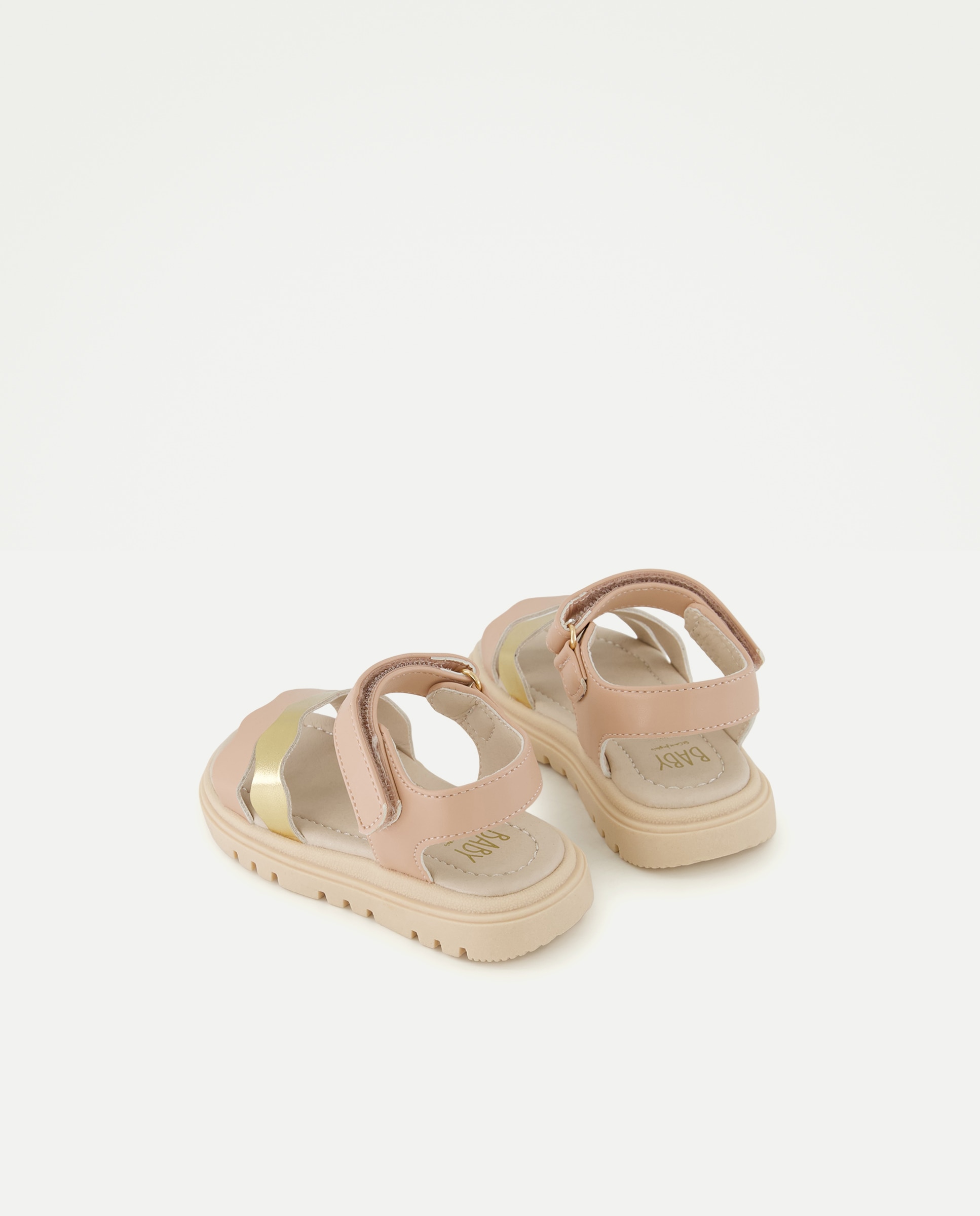 Sandálias de Tiras de Bebé com Ondas Castanho-3