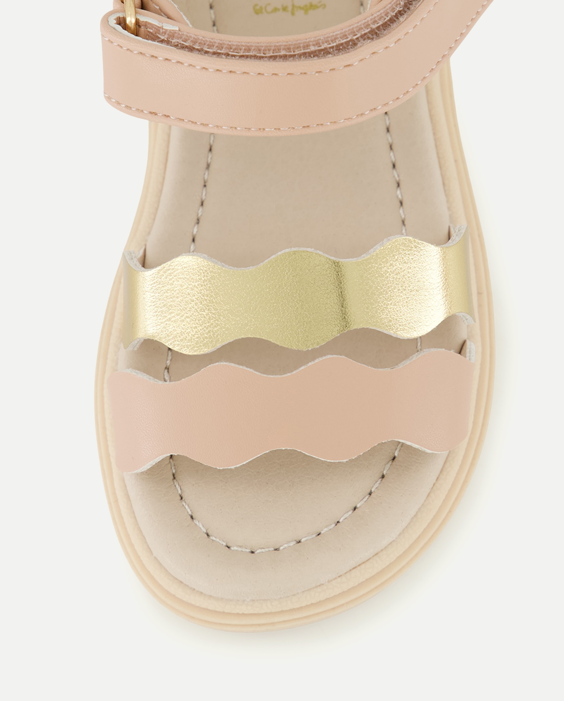 Sandálias de Tiras de Bebé com Ondas Castanho-5