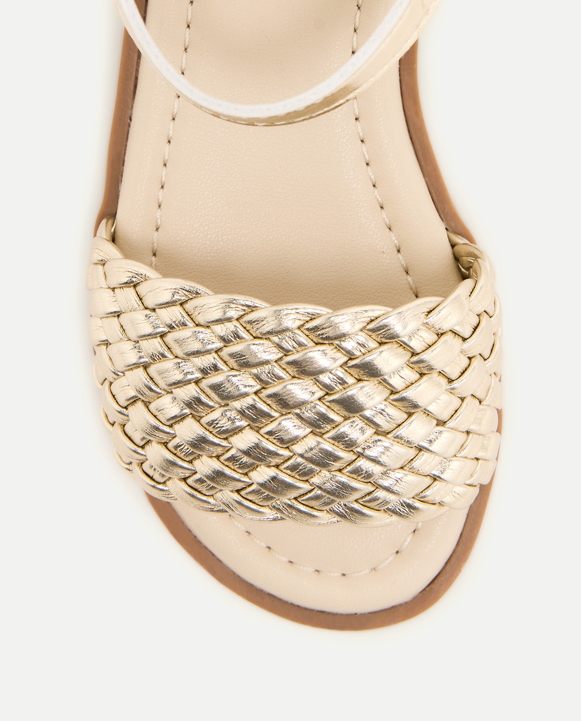 Sandálias de Bebé em Pele Entrançada 390 Ouro-5