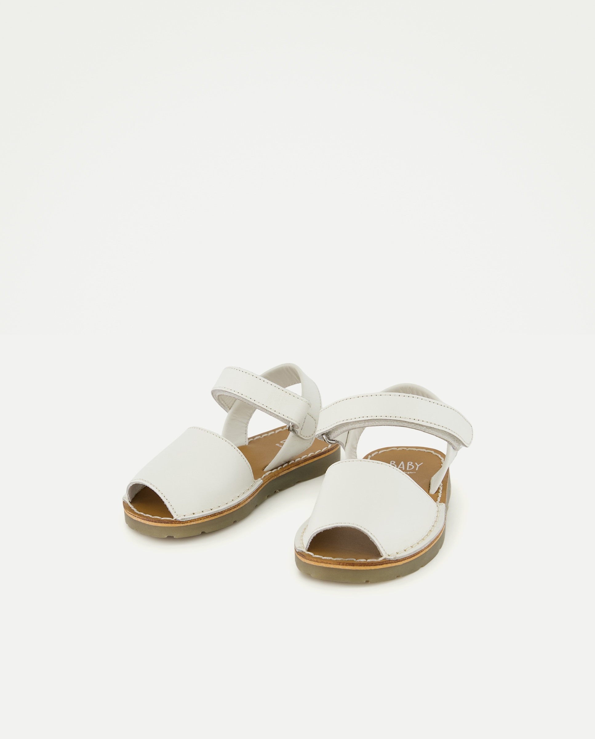 Sandálias Estilo Menorquinas de Bebé em Pele Baby El Corte Inglés Branco-2
