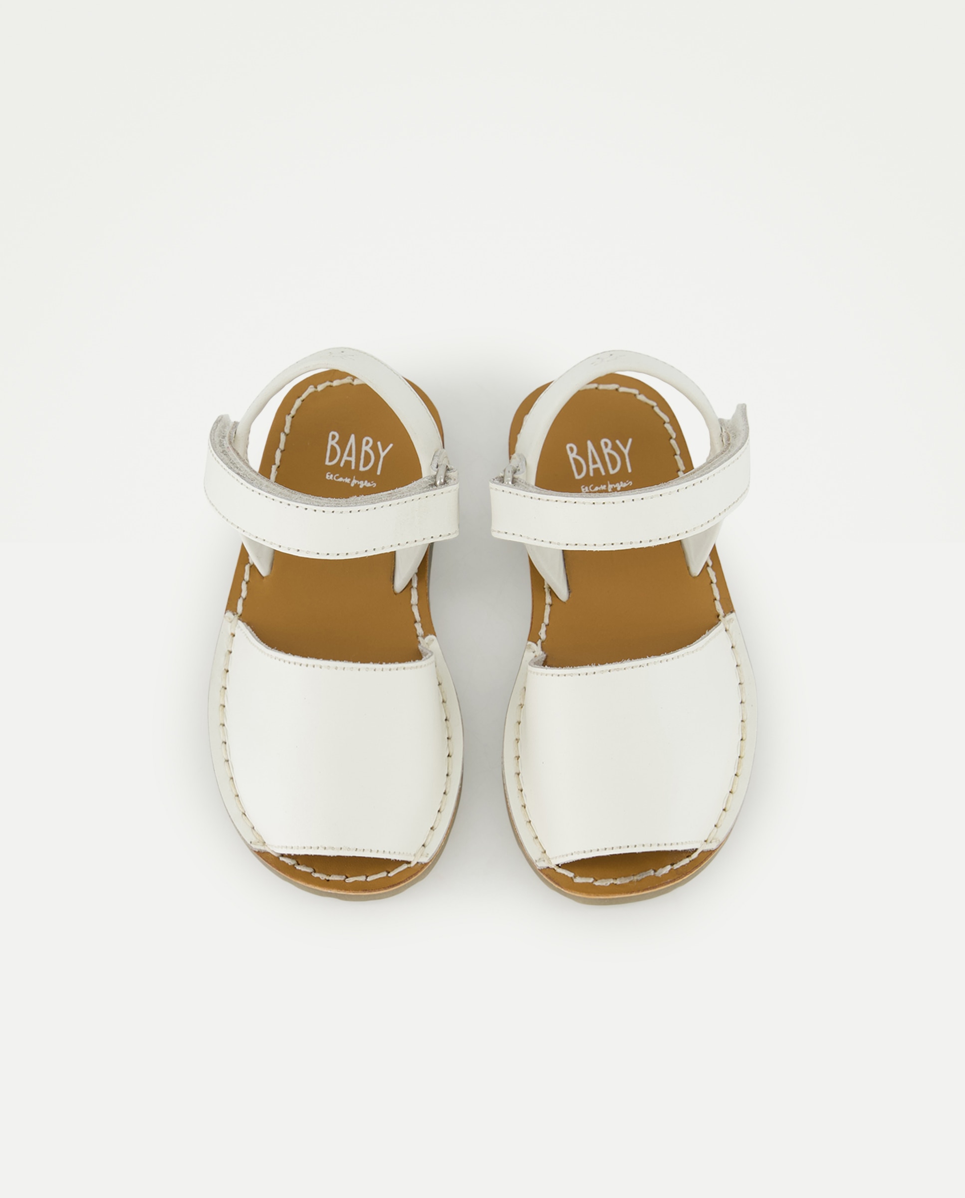 Sandálias Estilo Menorquinas de Bebé em Pele Baby El Corte Inglés Branco-4