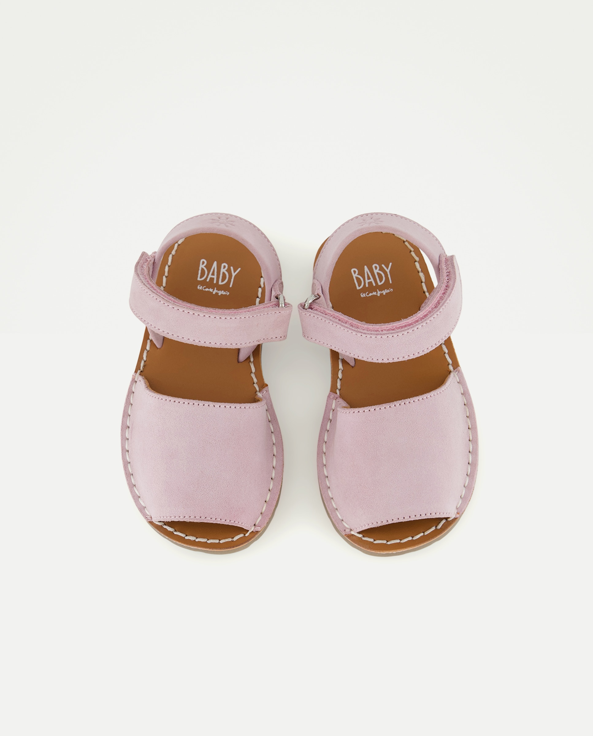 Sandálias Estilo Menorquinas de Bebé em Pele Tipo Camurça Baby El Corte Inglés 200 Rosa-4