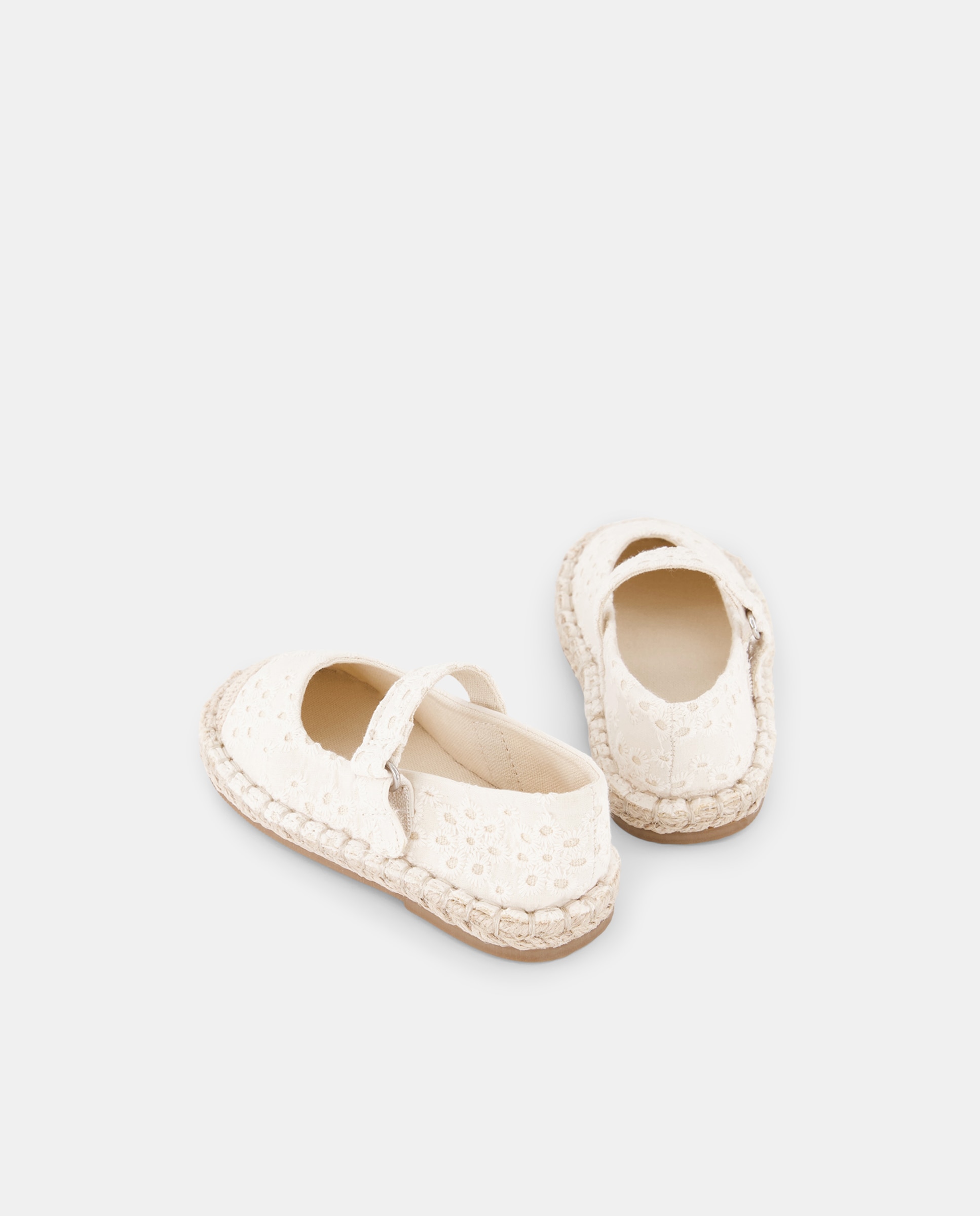 Sapatos de Presilha de Bebé com Biqueira Bordada 120 Cru-3