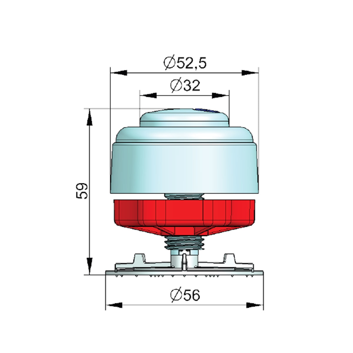 Pulsador Universal Doble Cisterna Eco CYCLON P1 Acero-2