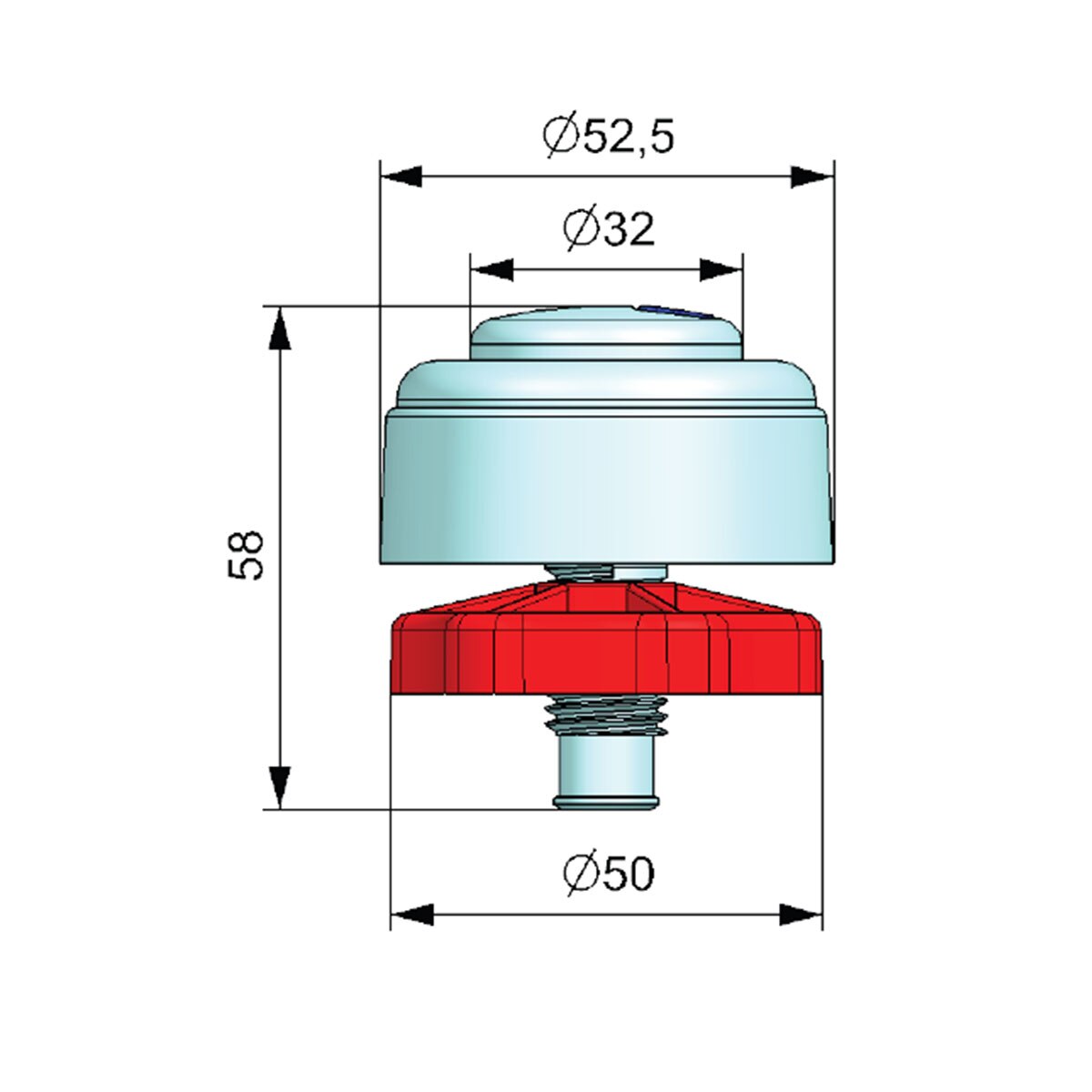 Pulsador Universal Doble Cisterna Dracko PDK1 Acero-2
