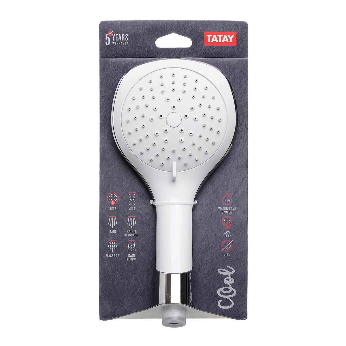 Mango Ducha Cool Cromado Jet 5 Funciones Cromo / Blanco-2