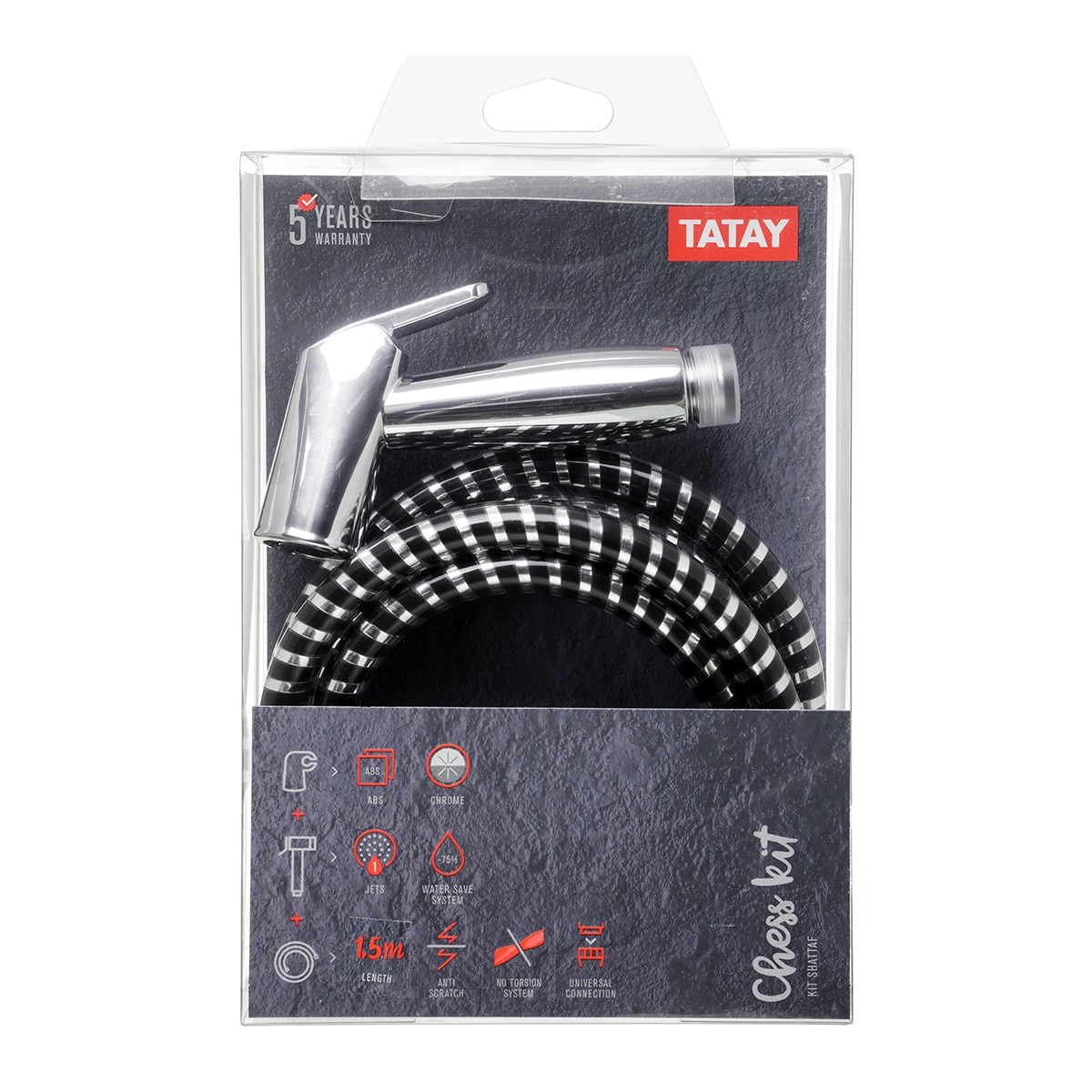 Kit Ducha + Soporte Shattaf Chess Cromado Alto Ahorro Cromo-3