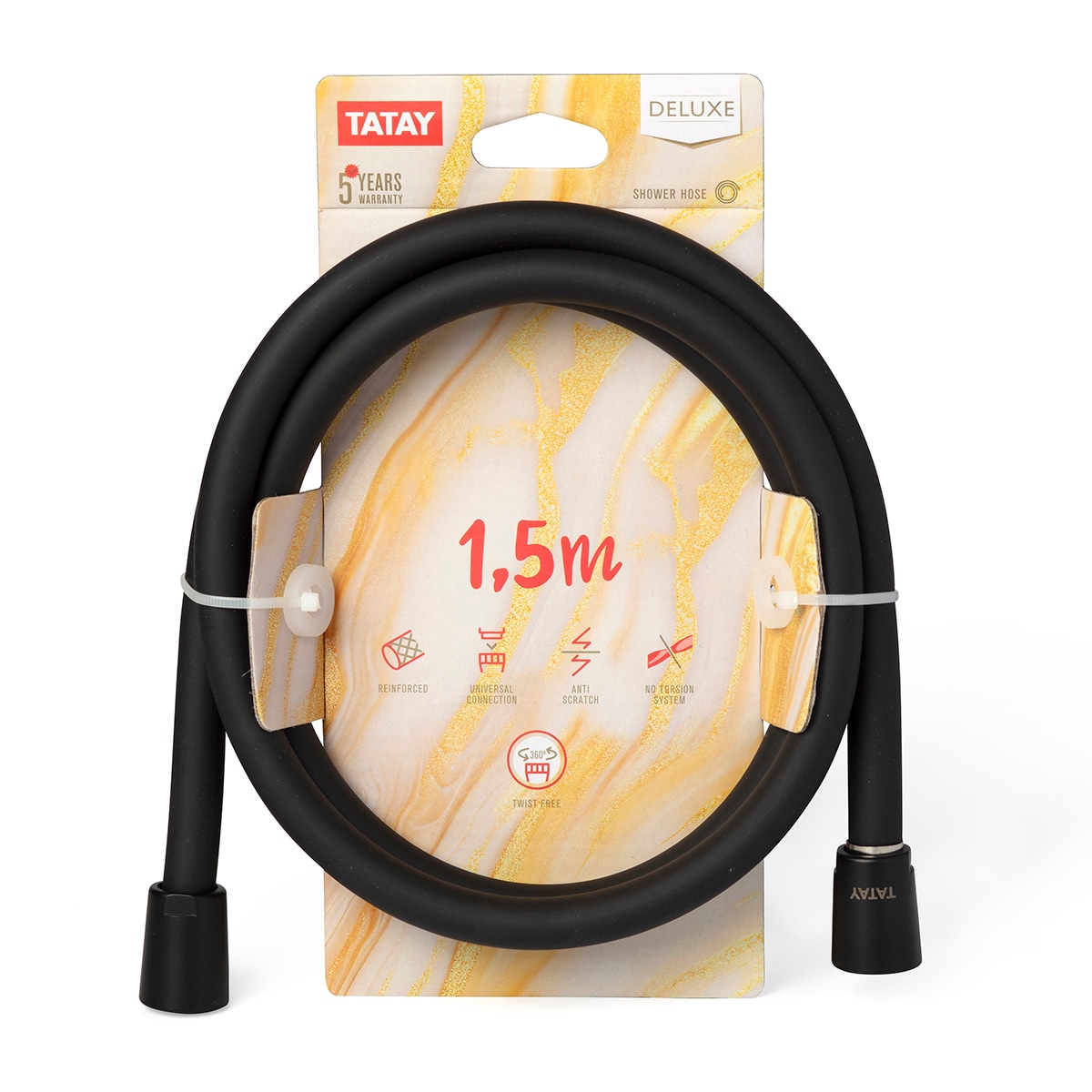 Flexo ducha 1,5M Loop Silver Negro Negro-2