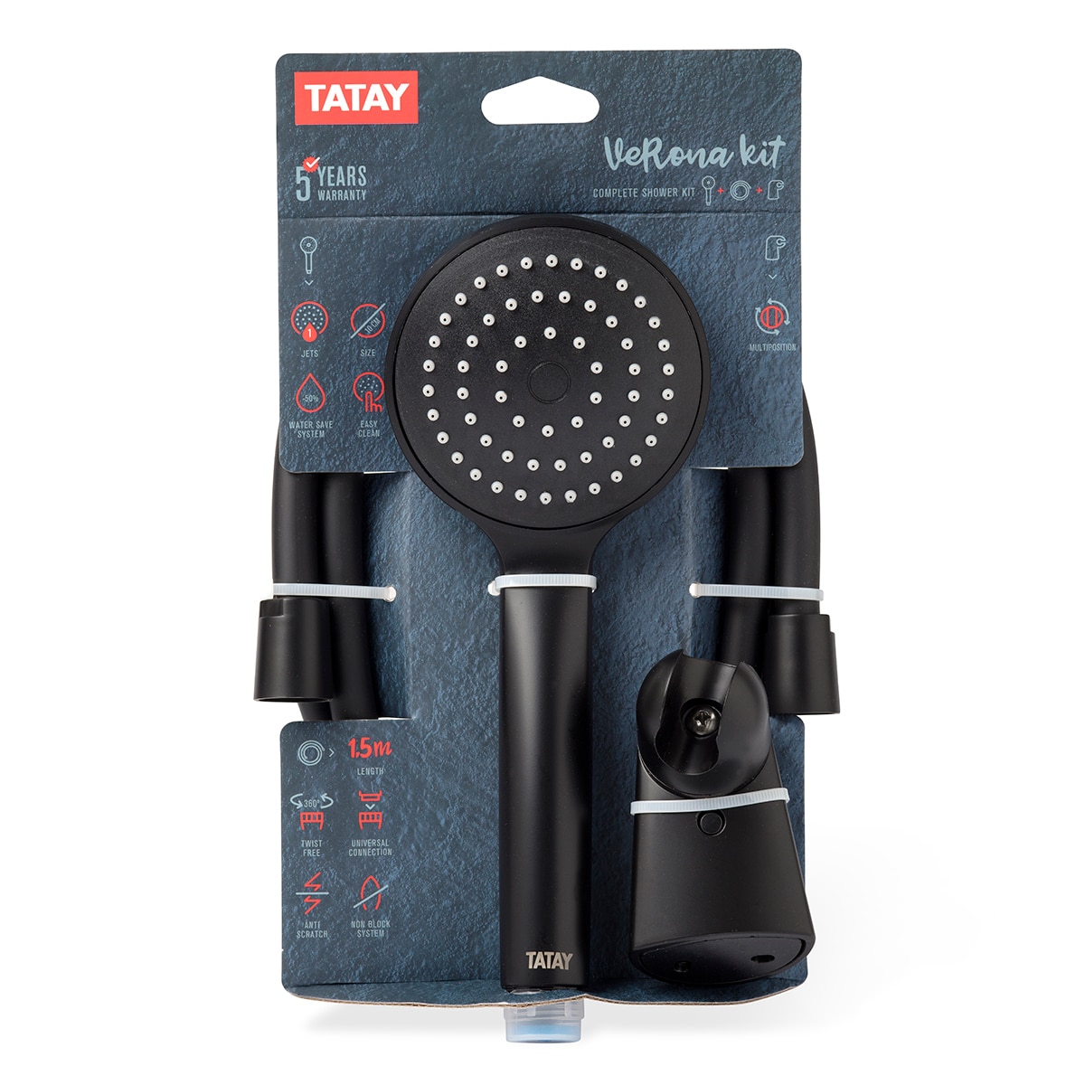 Kit mango + Flexo + Soporte Verona Negro Negro-2