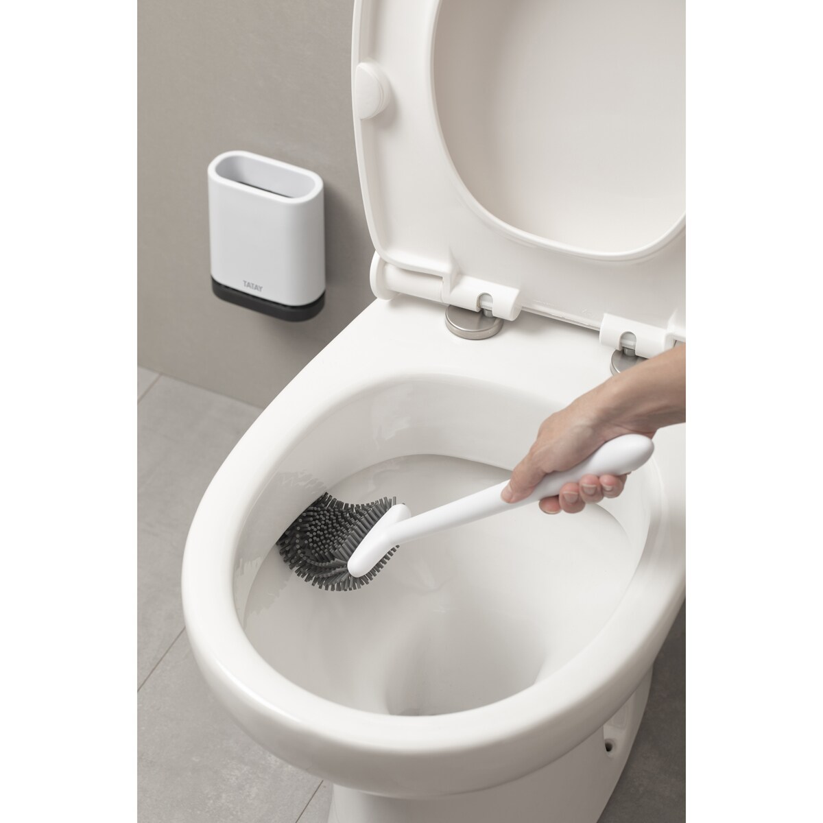 Escobilla WC Silicona para Colgar Blanco-3