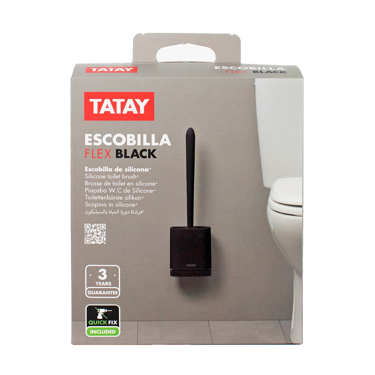 Escobilla WC Silicona para Colgar Negro-4