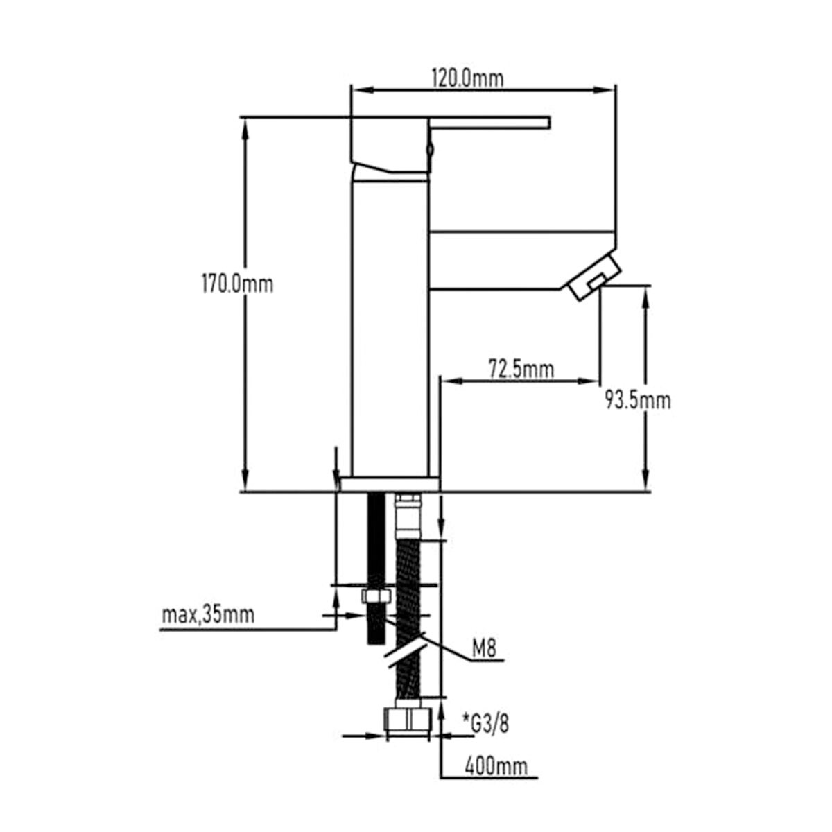 Grifo Monomando de Lavabo Amazonas Black Edition Negro-2