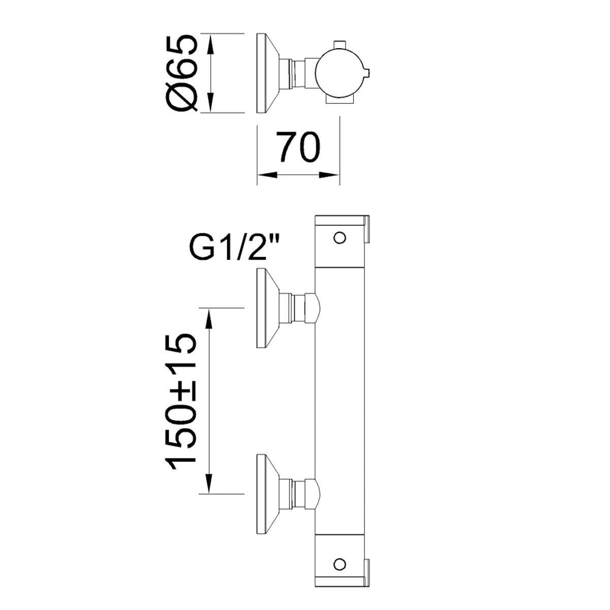 Torneira Termostática de Duche Go!2 Preto mate-2