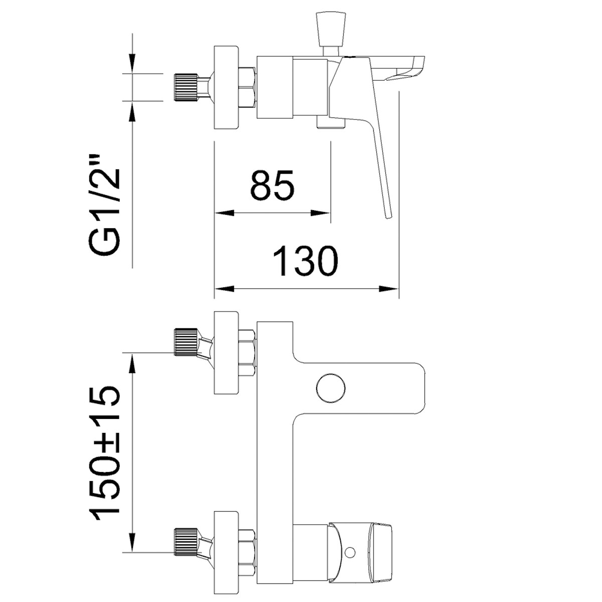 Grifo monomando de Baño + Ducha Vogue Xtreme Cromo-5