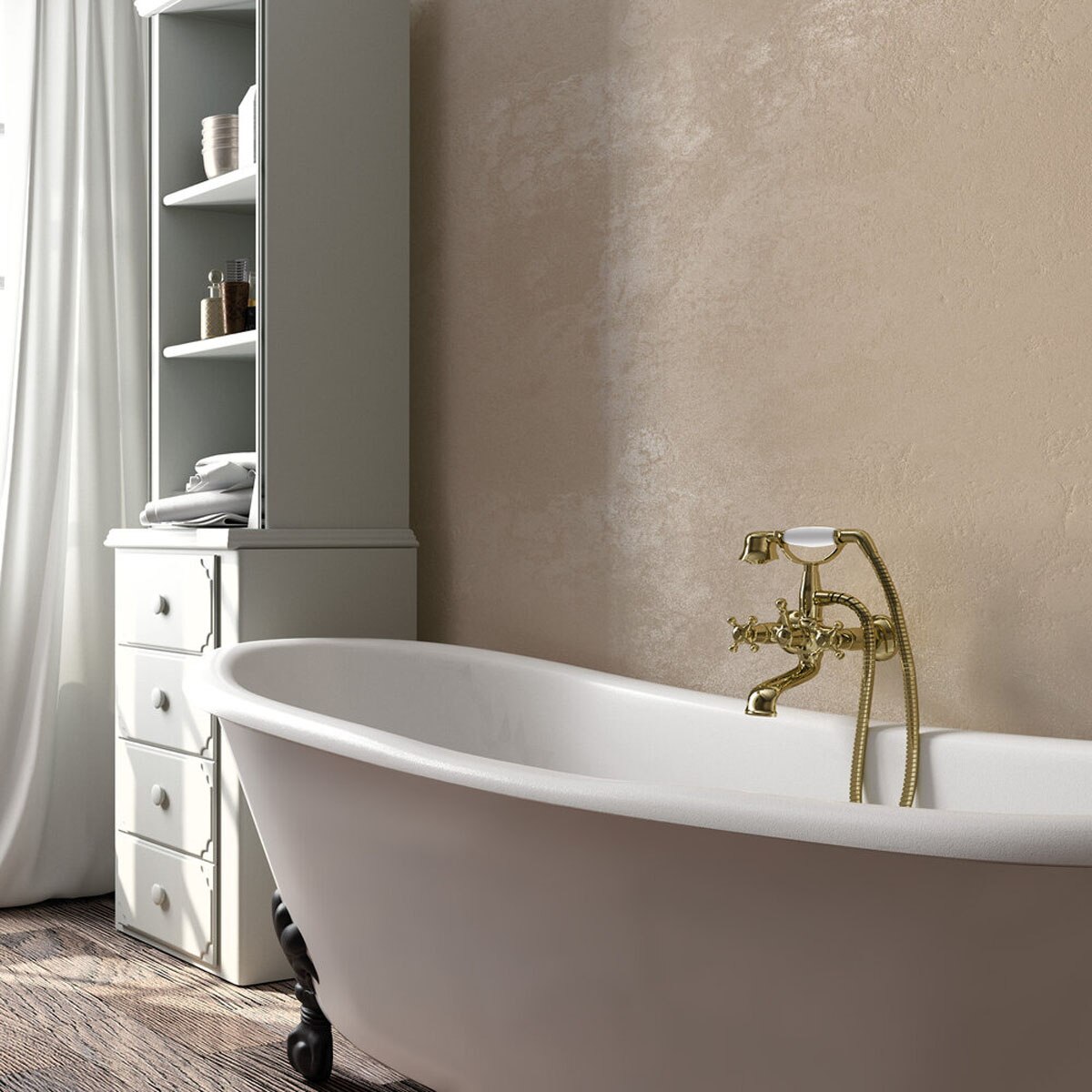 Grifo bimando de Baño + Ducha With2 Antígona Bronce Bronce-2