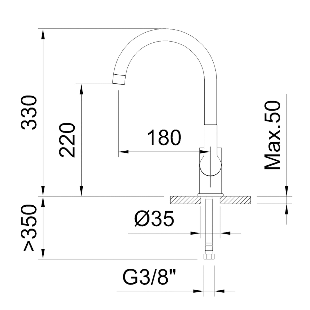 Torneira Misturadora de Cozinha Go!2 - 270 mm Preto mate-4