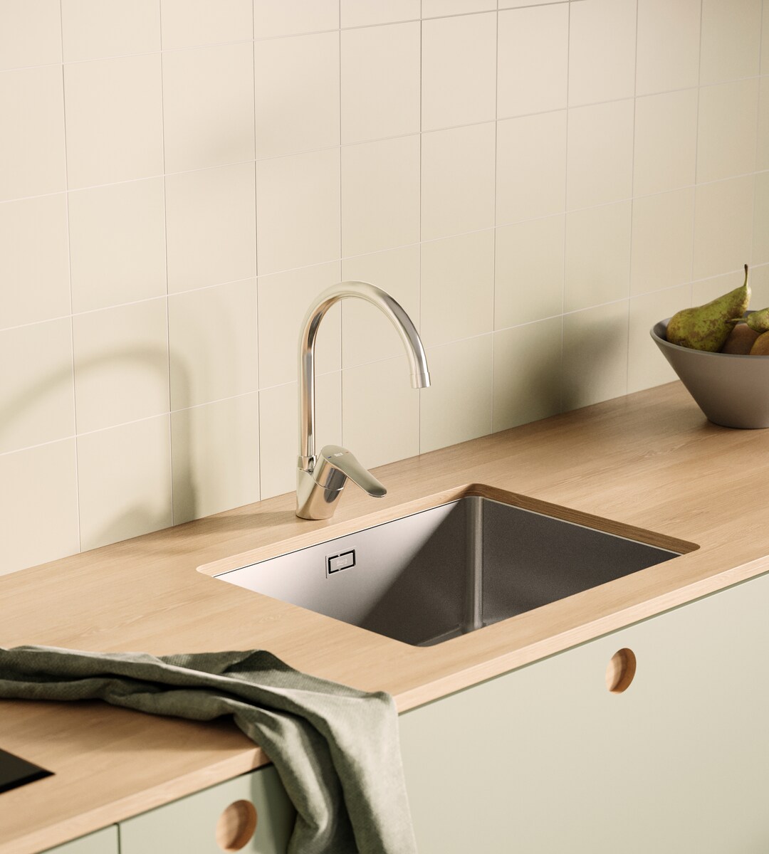 Grifo de cocina monomando de Caño Alto Mitos · Roca · El Corte Inglés