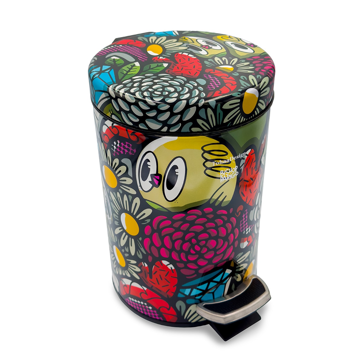 Balde do Lixo de Casa de Banho Birdy Flowers 3