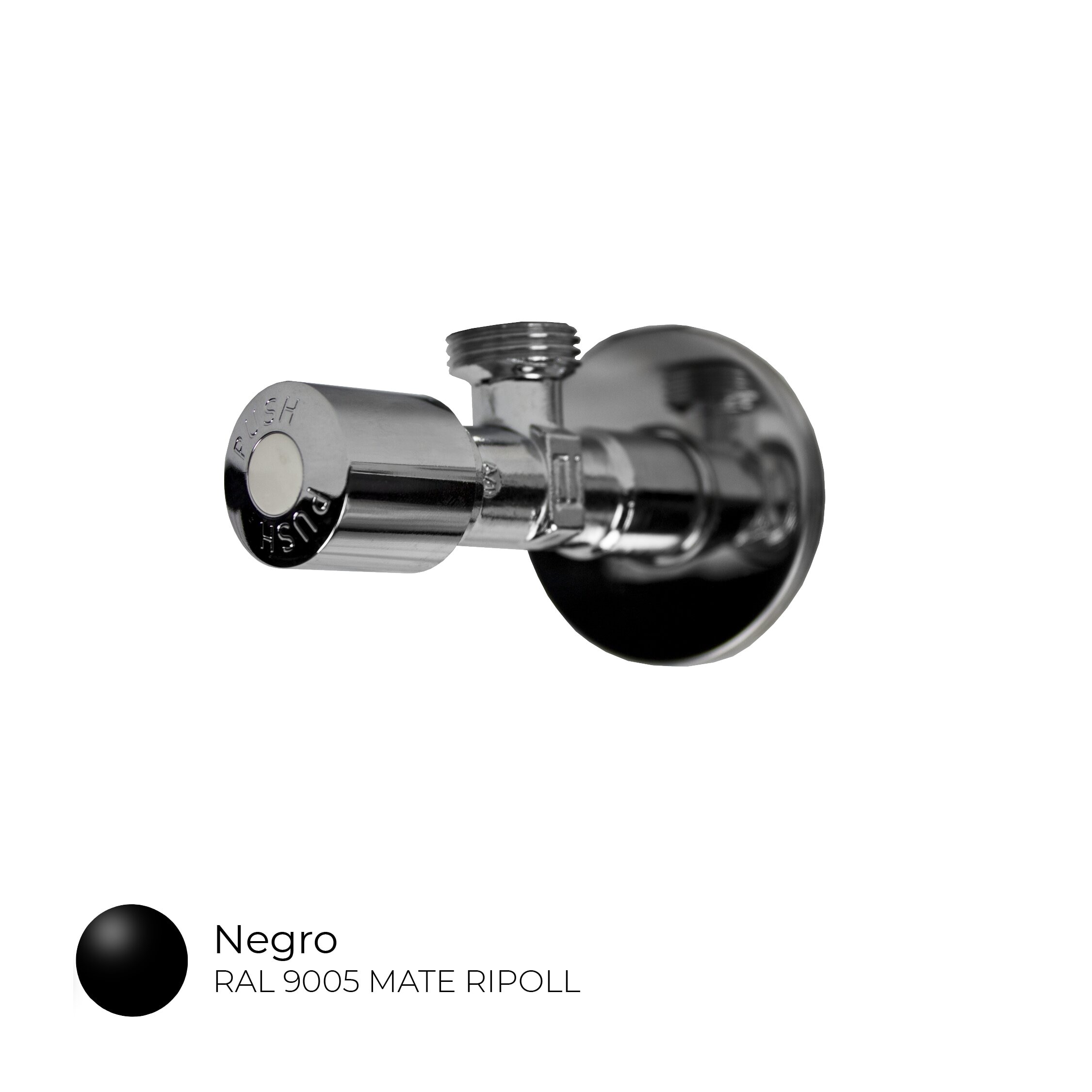 Llave de Paso Push 1/2" - 3/8" Negro-1