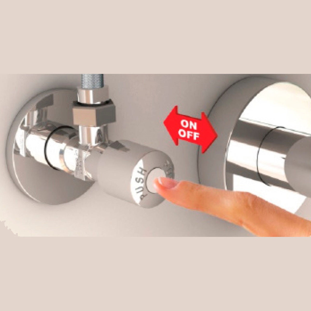 Llave de Paso Push 1/2" - 3/8" Negro-2