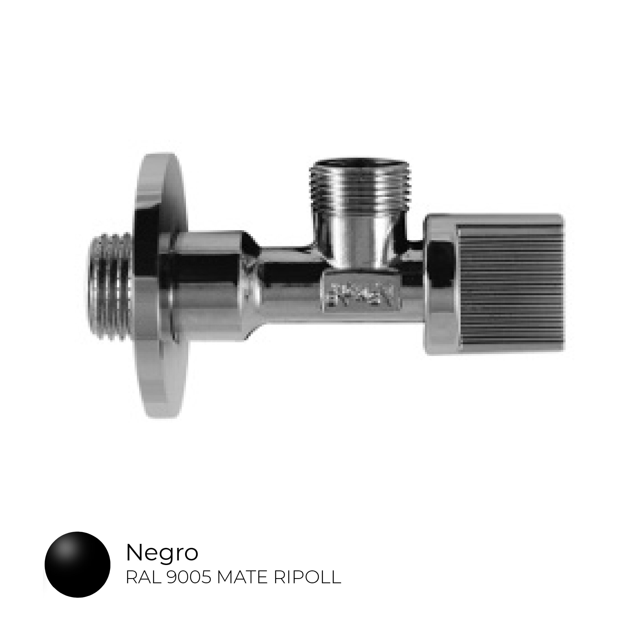 Llave de Paso Redonda 1/2" - 3/8" Negro-1
