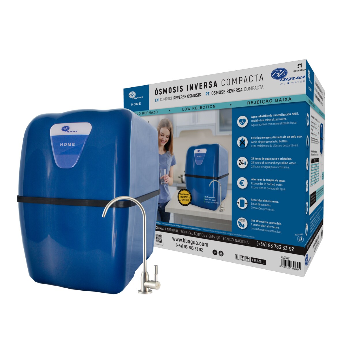 Equipamento de Osmose Inversa Compacto 5 Etapas Azul-2