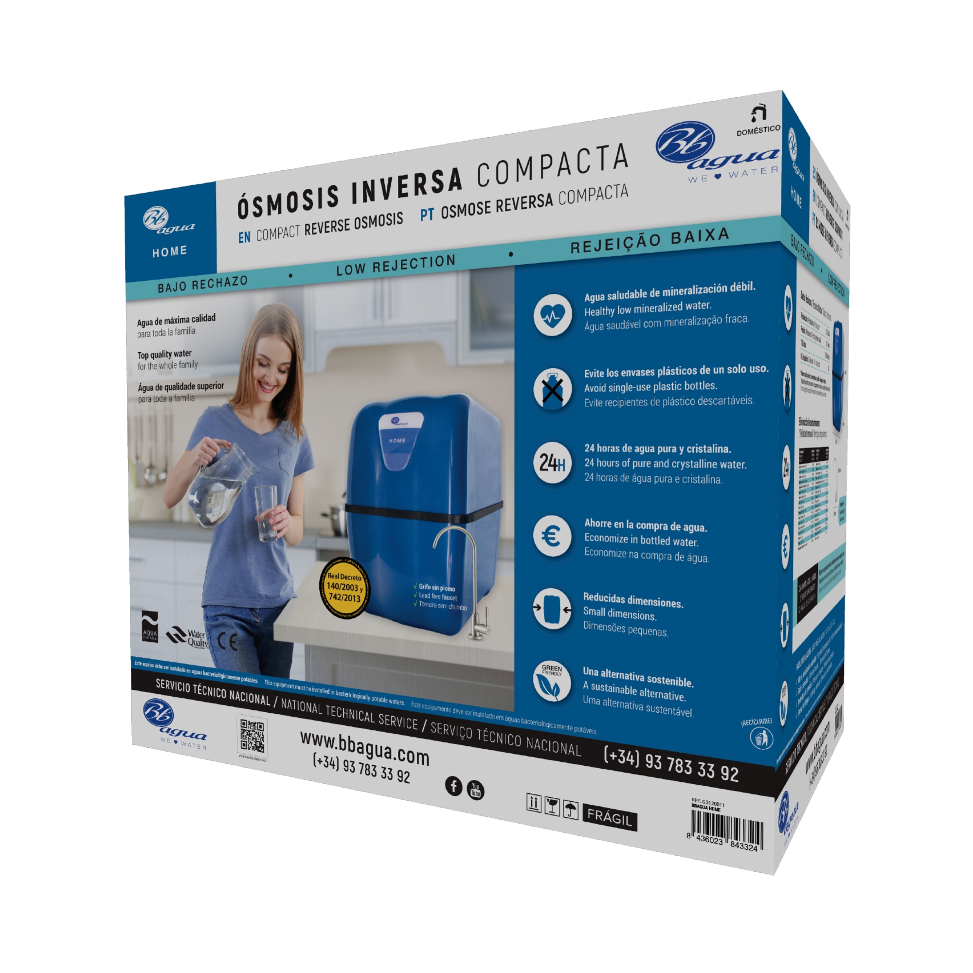 Equipamento de Osmose Inversa Compacto 5 Etapas Azul-4