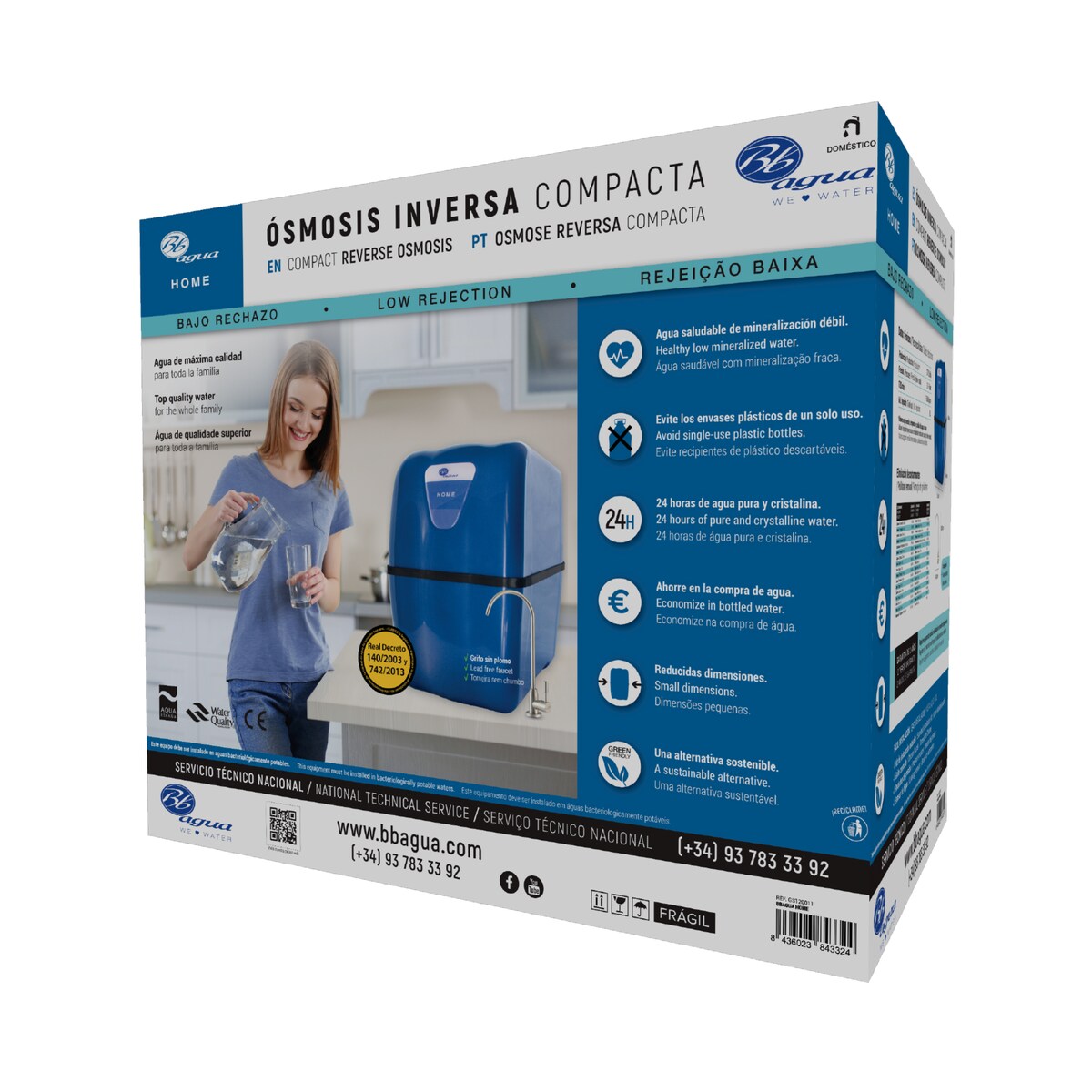 Equipamento de Osmose Inversa Compacto 5 Etapas Azul-3