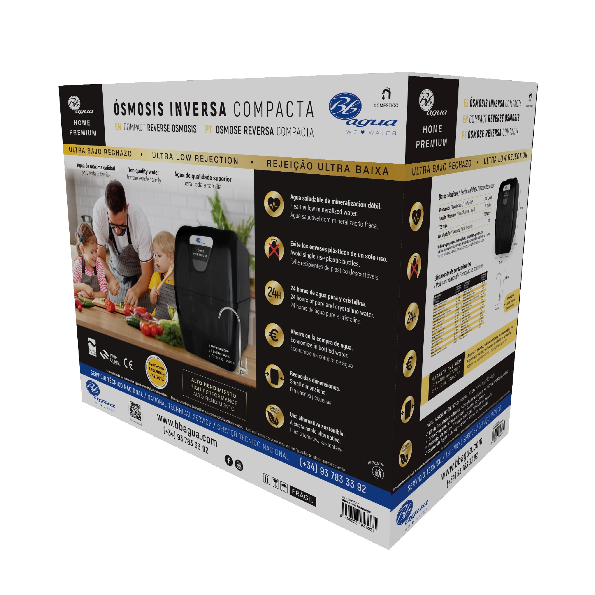 Equipo de Ósmosis Inversa Compacto Premium 5 etapas con Bomba Negro-4