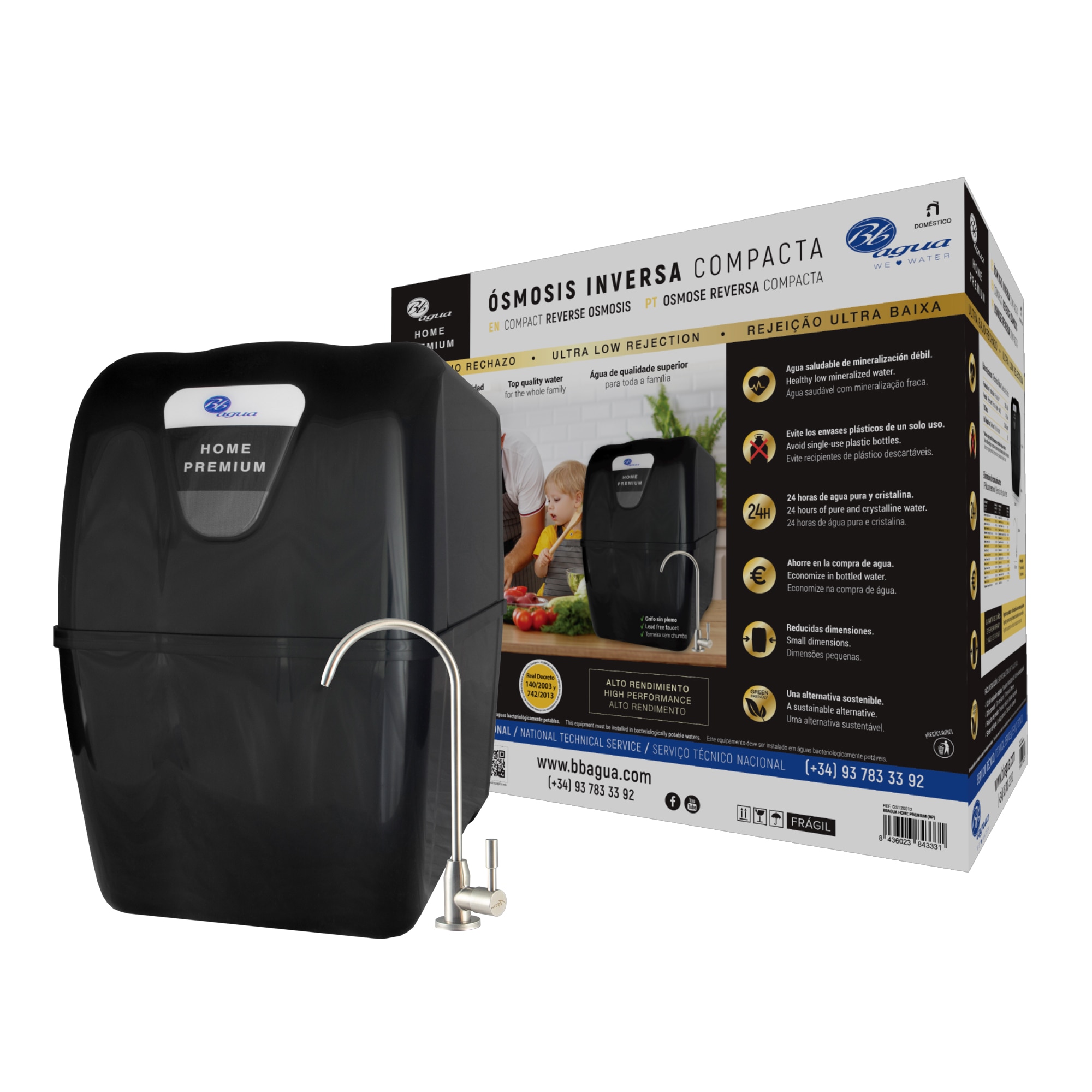 Equipo de Ósmosis Inversa Compacto Premium 5 etapas con Bomba Negro-5