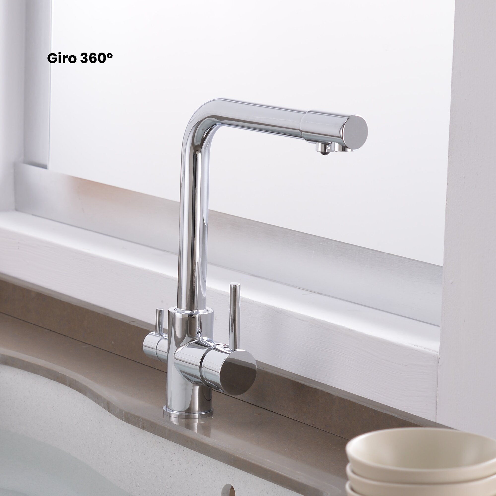 Grifo 3 Vías Classic con Mezclador Ósmosis Grupagua Acero Inox-2