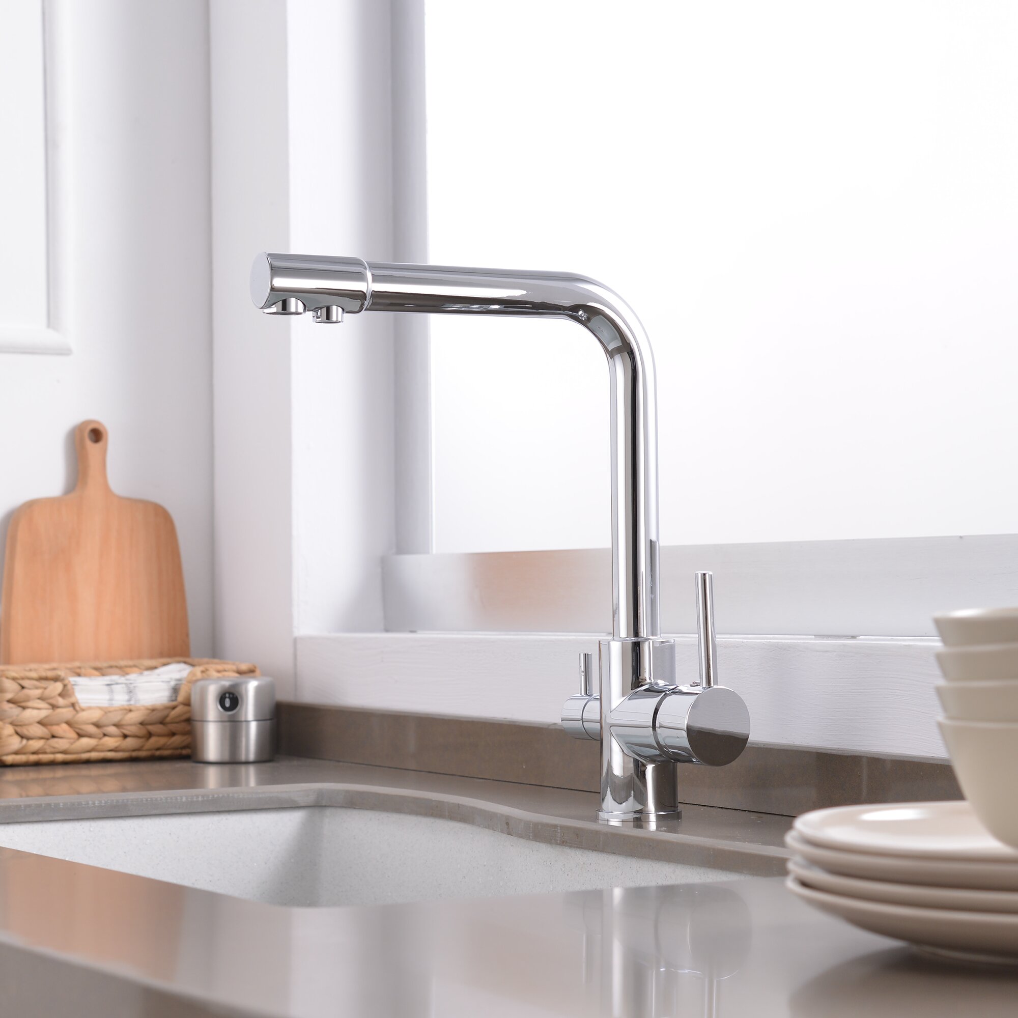 Grifo 3 Vías Classic con Mezclador Ósmosis Grupagua Acero Inox-3